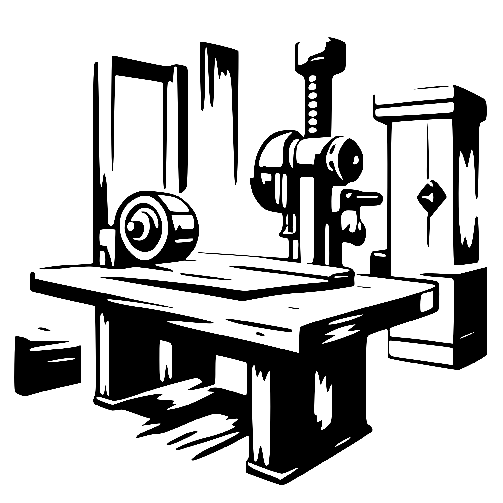 AI-generated SVG of a woodshop