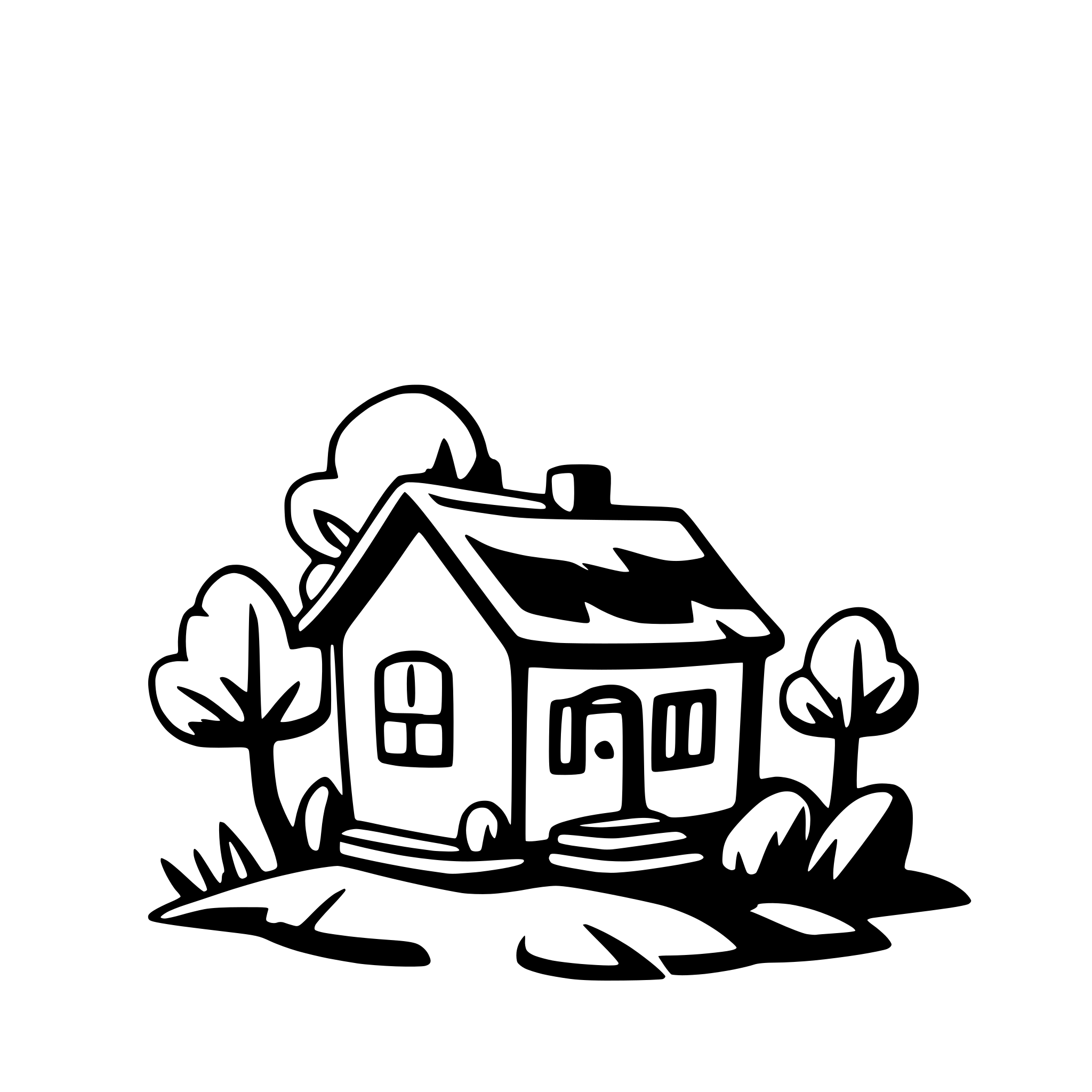 AI-generated SVG of 'land landscape little house'