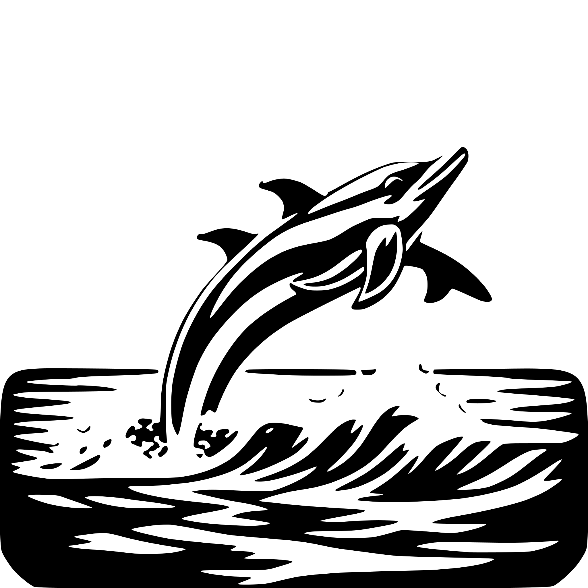 AI-generated SVG of 'dolphin jumping waves'