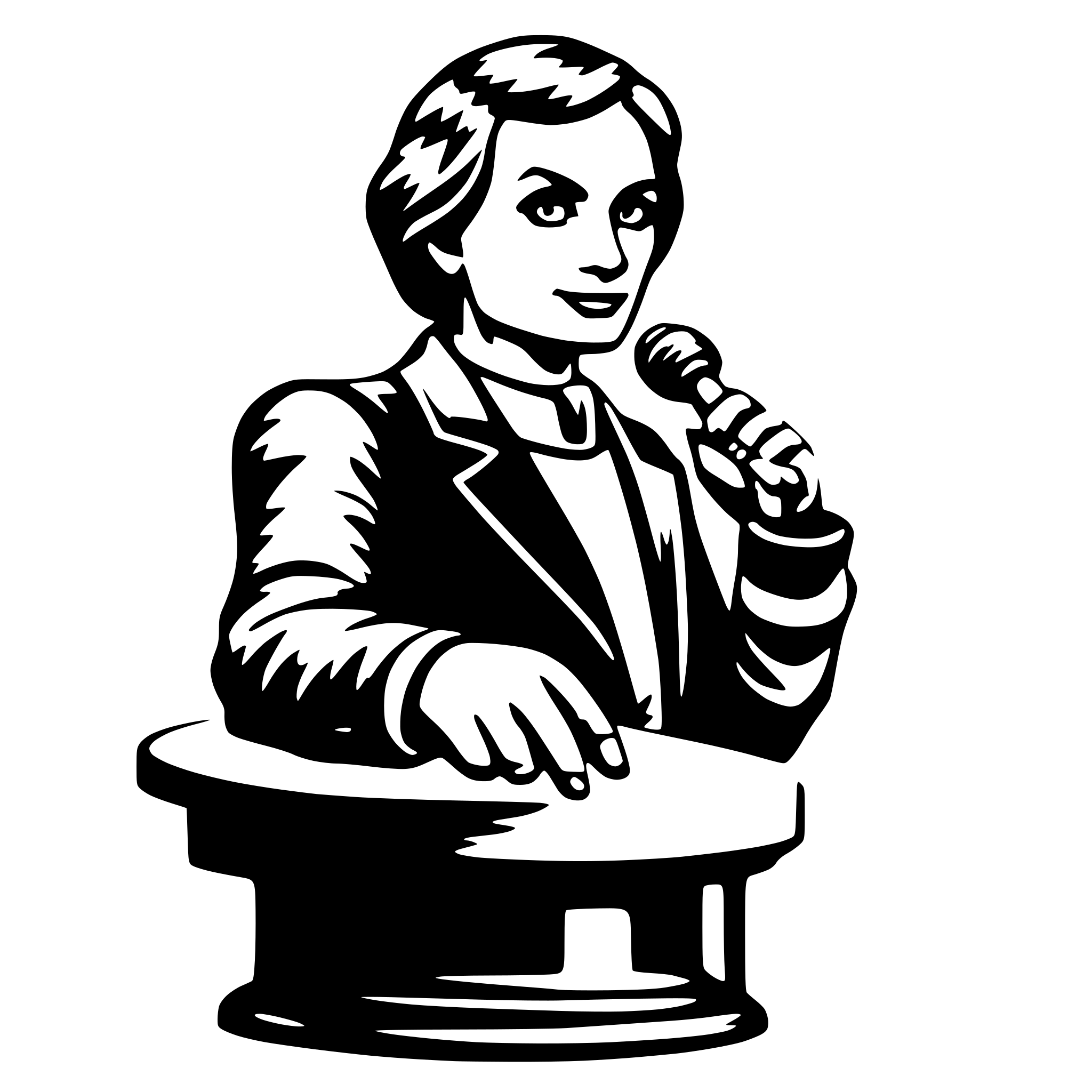 AI-generated SVG of 'master debator'