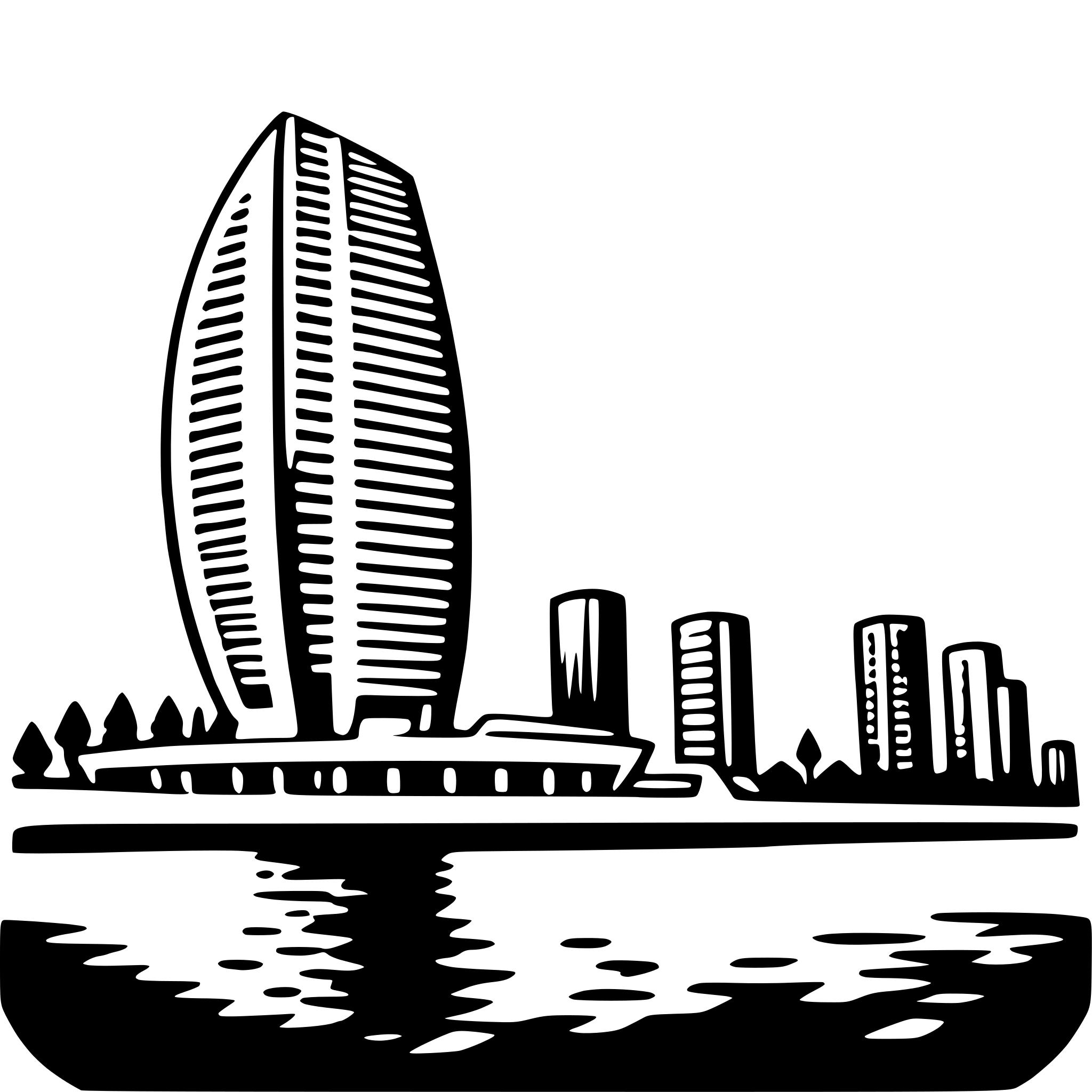 AI-generated SVG of a marina bay sands