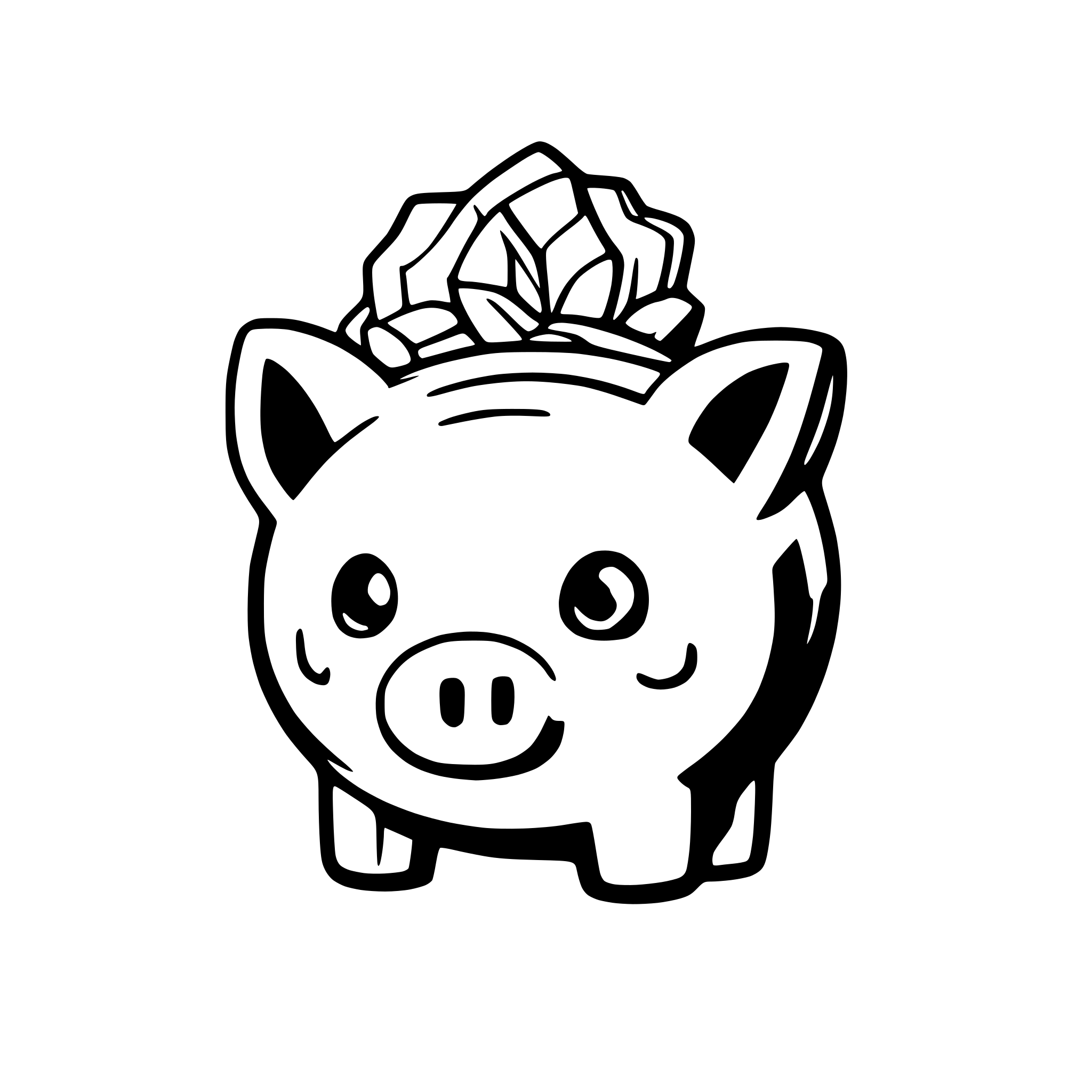 AI-generated SVG of a broken piggy bank