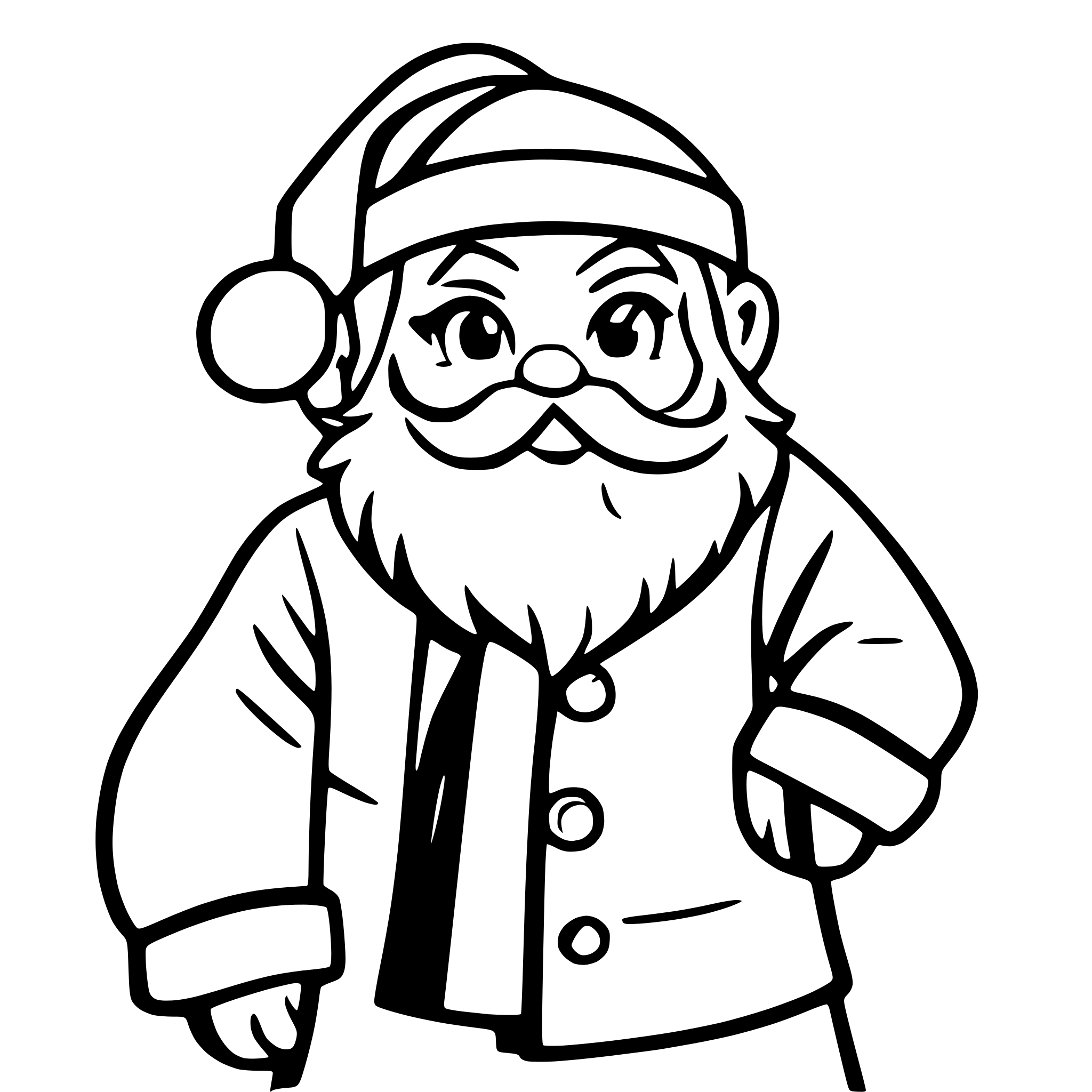 AI-generated SVG of a 1950’s, Santa Claus, front facing