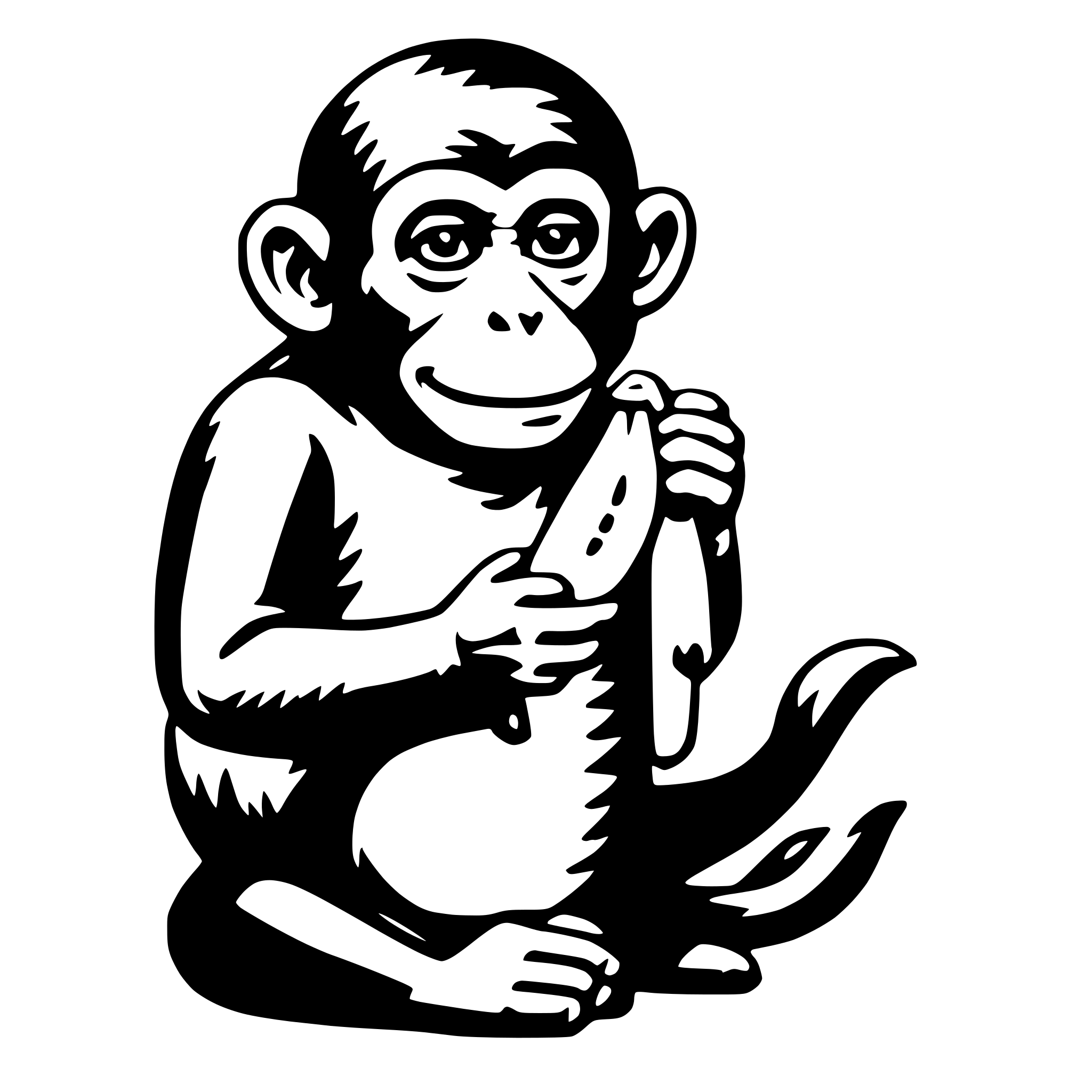 AI-generated SVG of 'monkey holding banana'