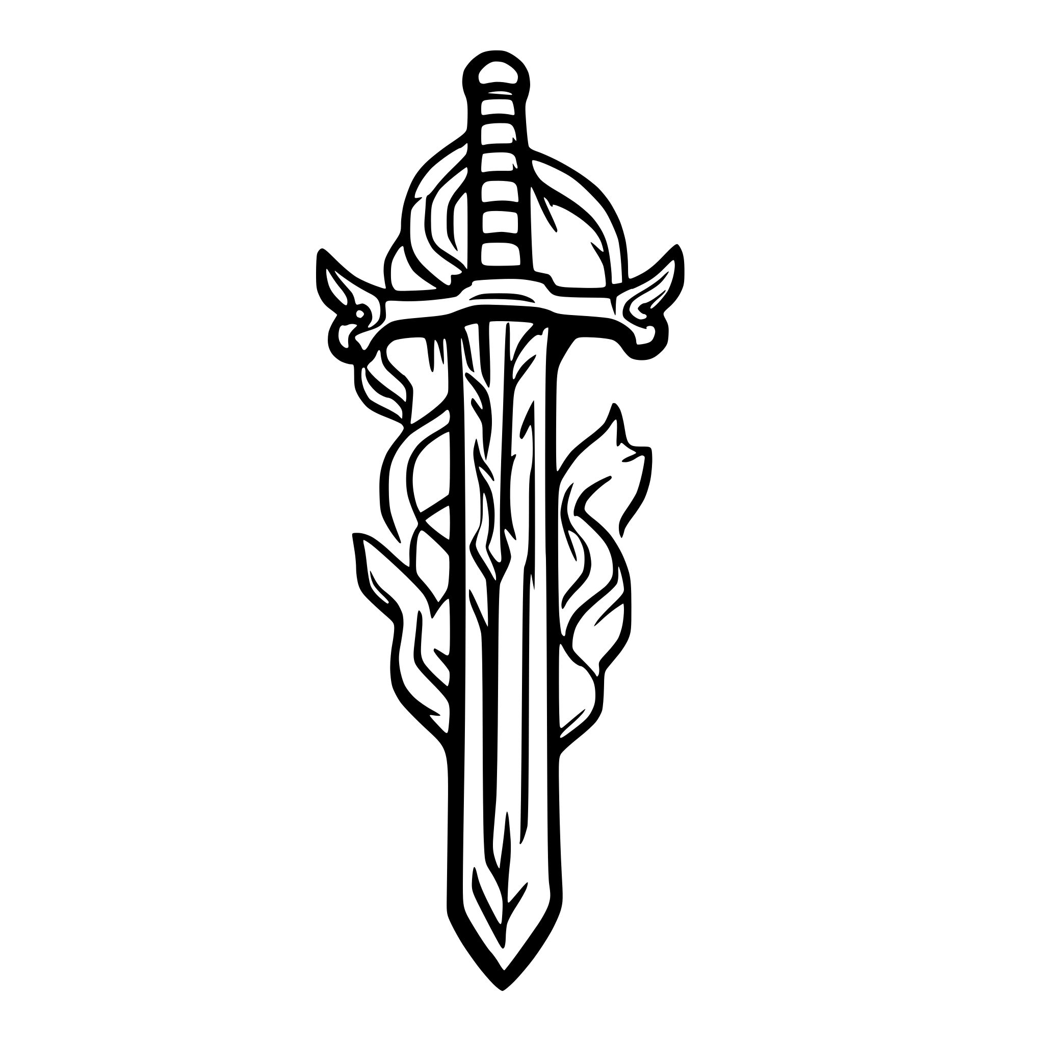 AI-generated SVG of 'symmetrical middle age sword'