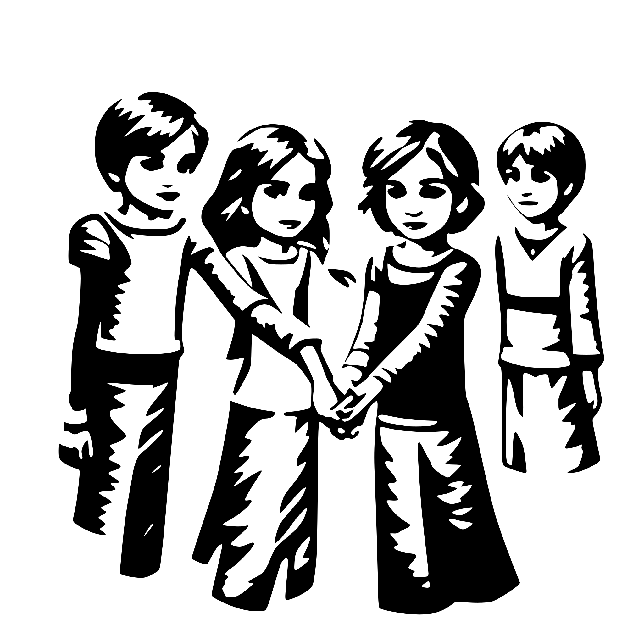 AI-generated SVG of a 8 Children holding hands in one hand