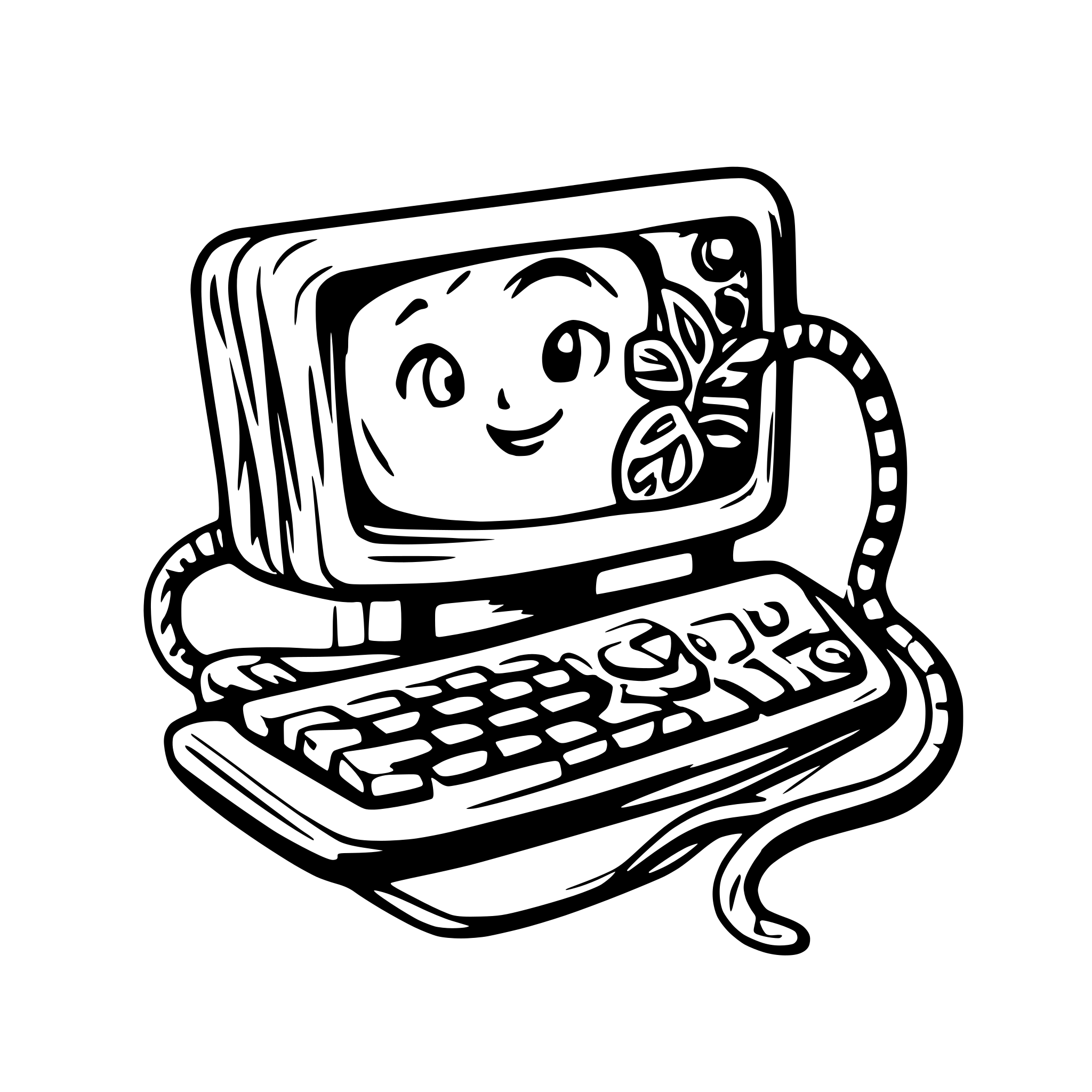 AI-generated SVG of a old pc