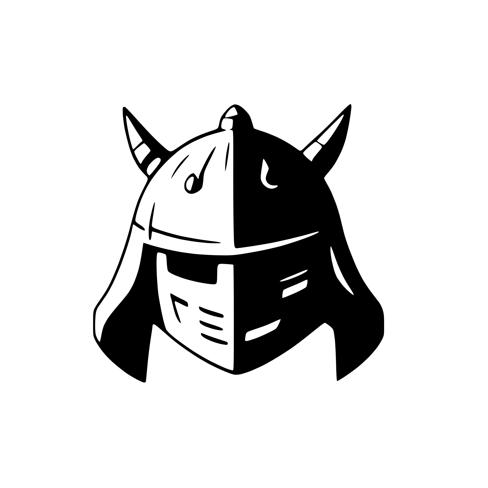 AI-generated SVG of a samurai helmet with dragon