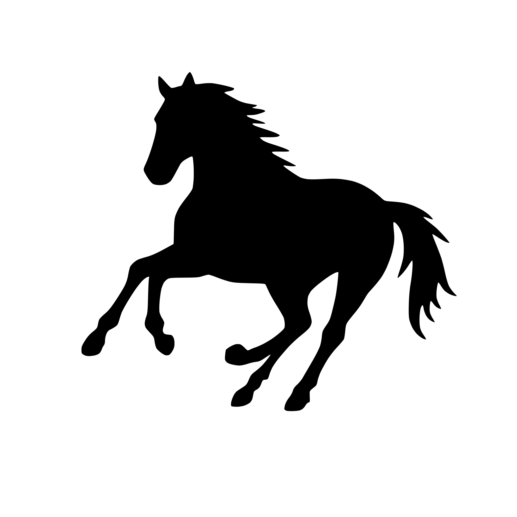 AI-generated SVG of 'horse running side view'