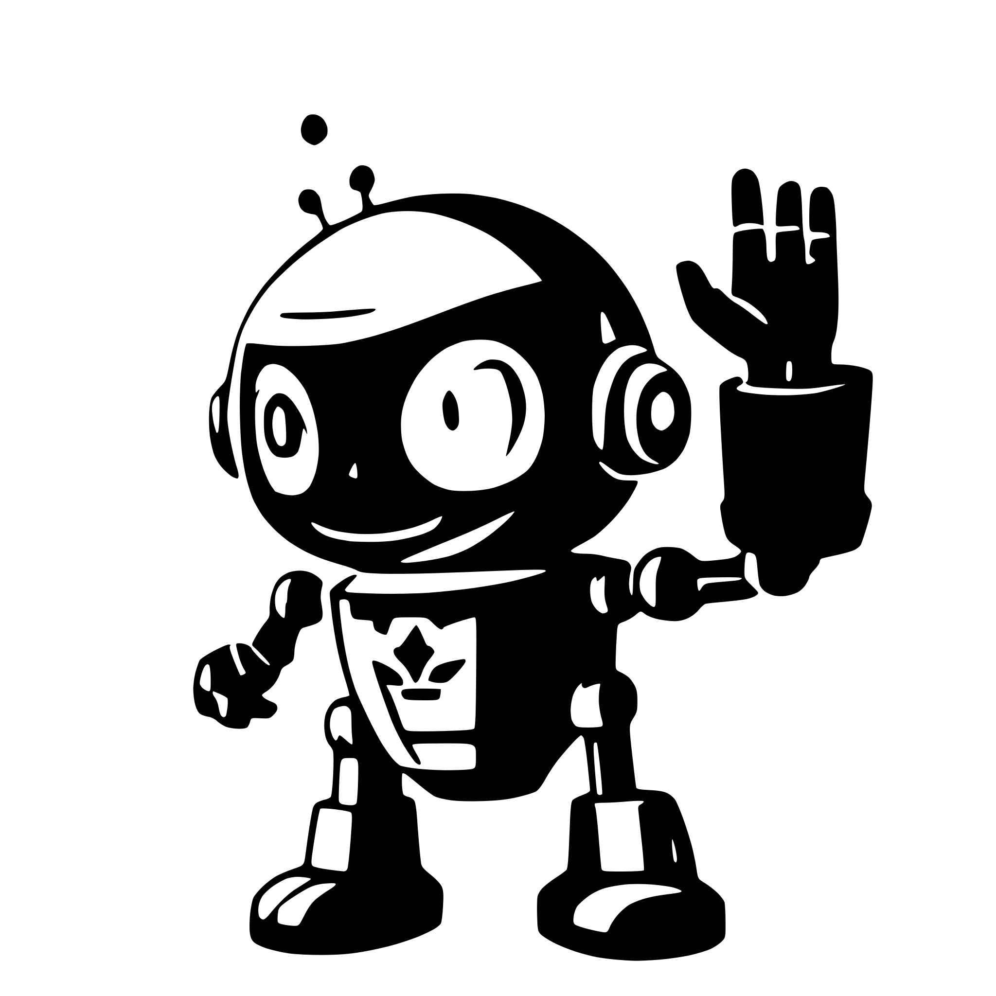 AI-generated SVG of a Create the silhouette of the face of a robot cheerful AI-generated SVG of a Create the silhouette of the face of a robot cheerful