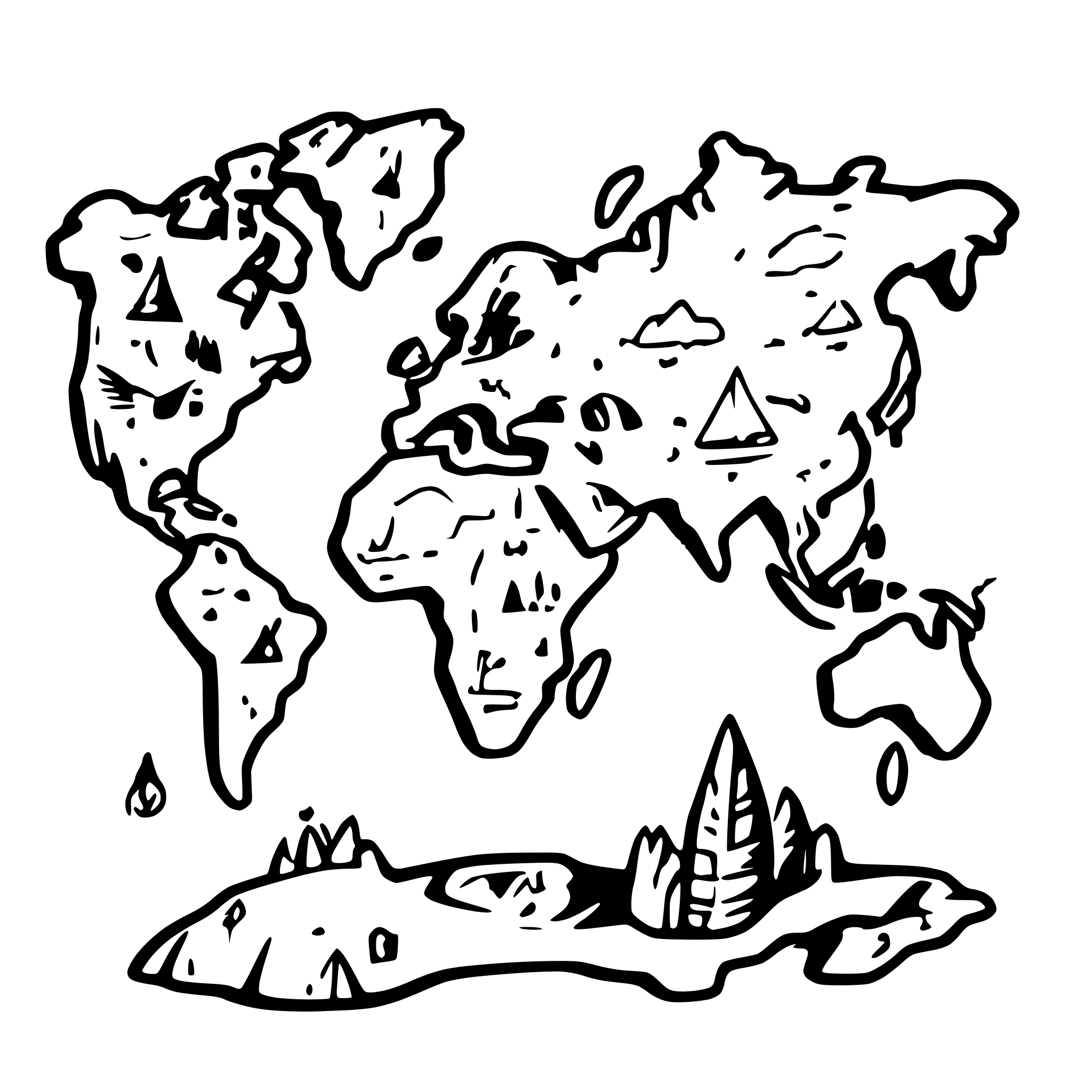 AI-generated SVG of a art of a colorful world map where each country is filled with unique travel illustrations, caption says “Explore the Whole”, (on white background:1.2), digital comics style, highly detailed, 4k, masterpiece, include text in design, comic shold be set in tshirt and need background 30% of white background and 70% design