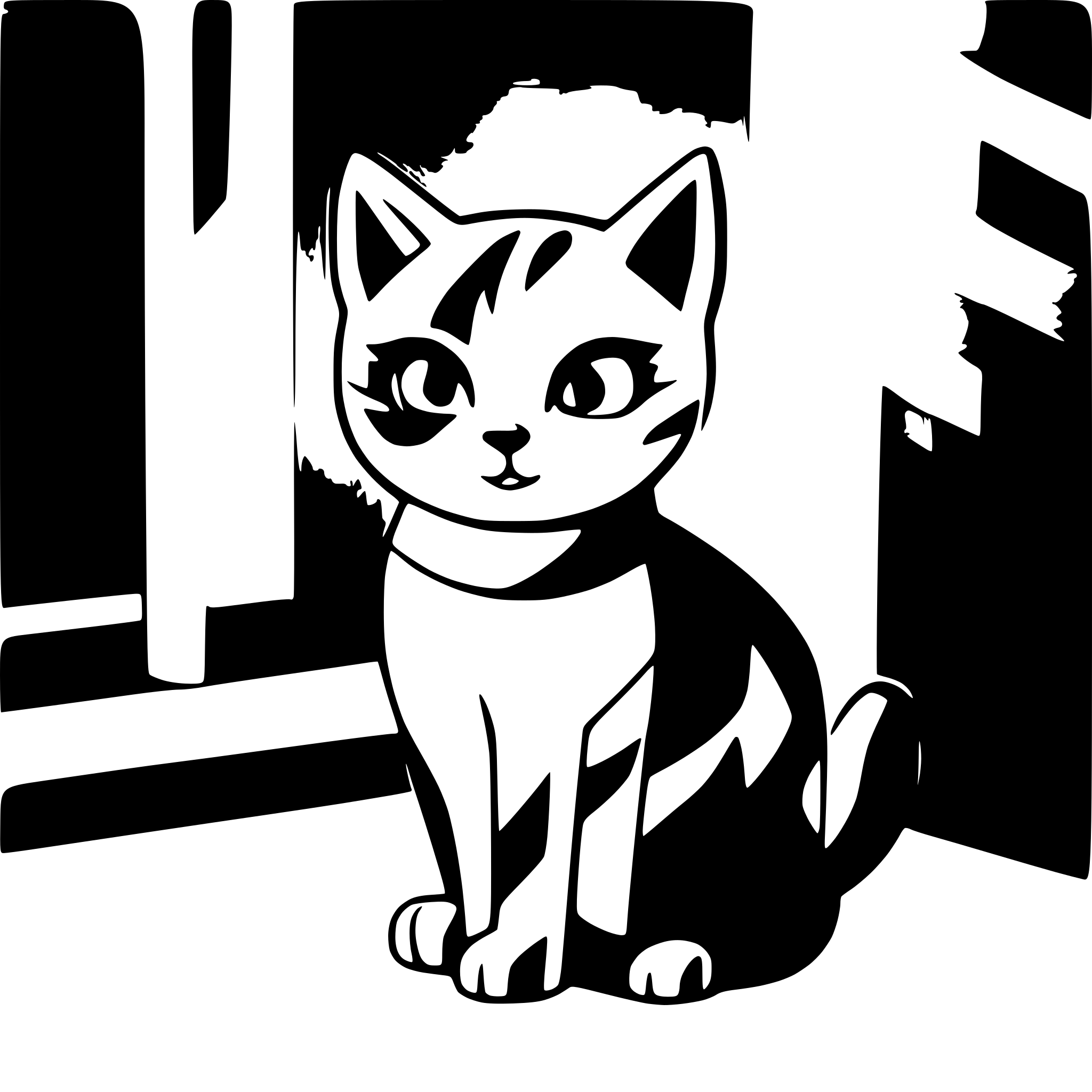 AI-generated SVG of a cute black cat  with smooth lines simple design