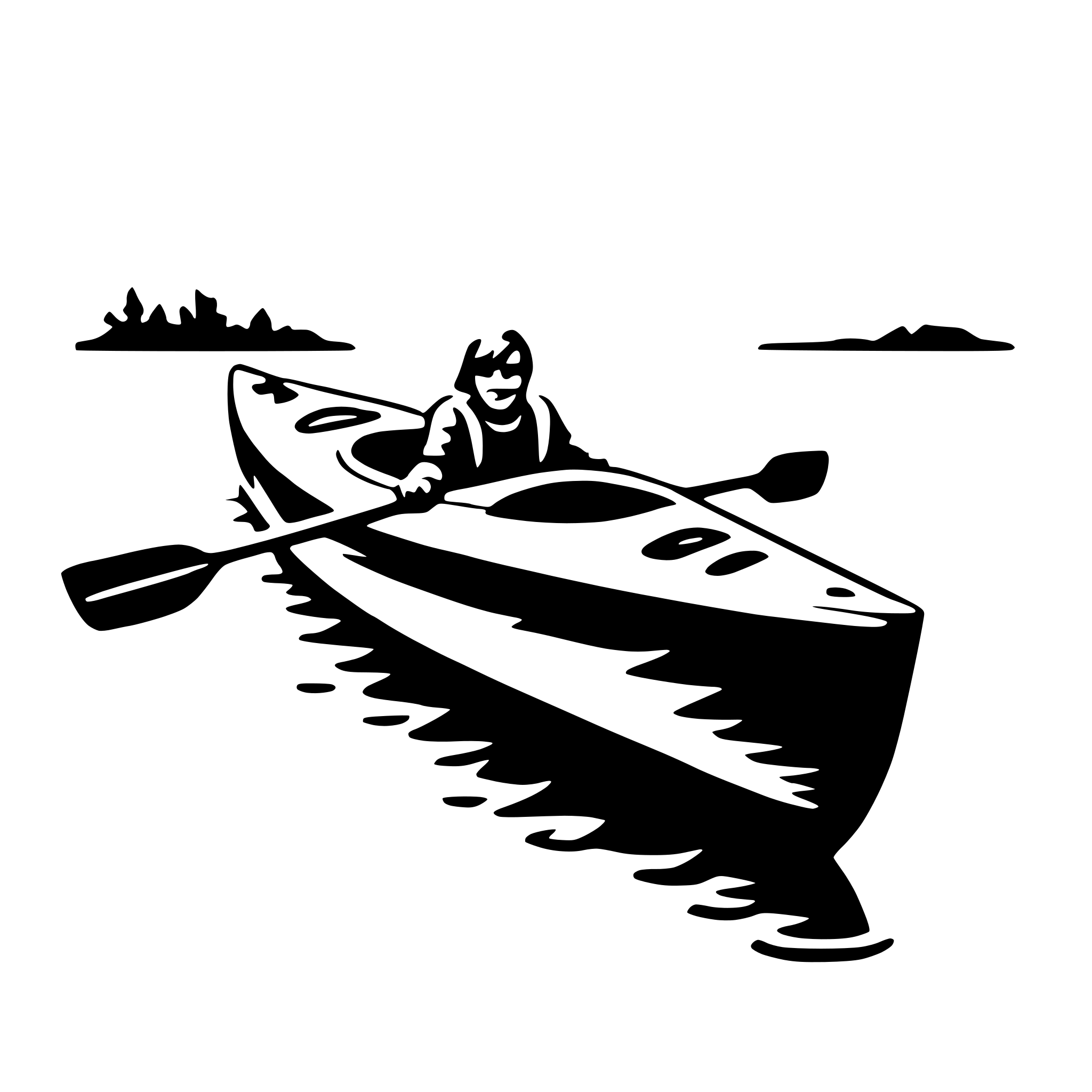AI-generated SVG of 'kayak'