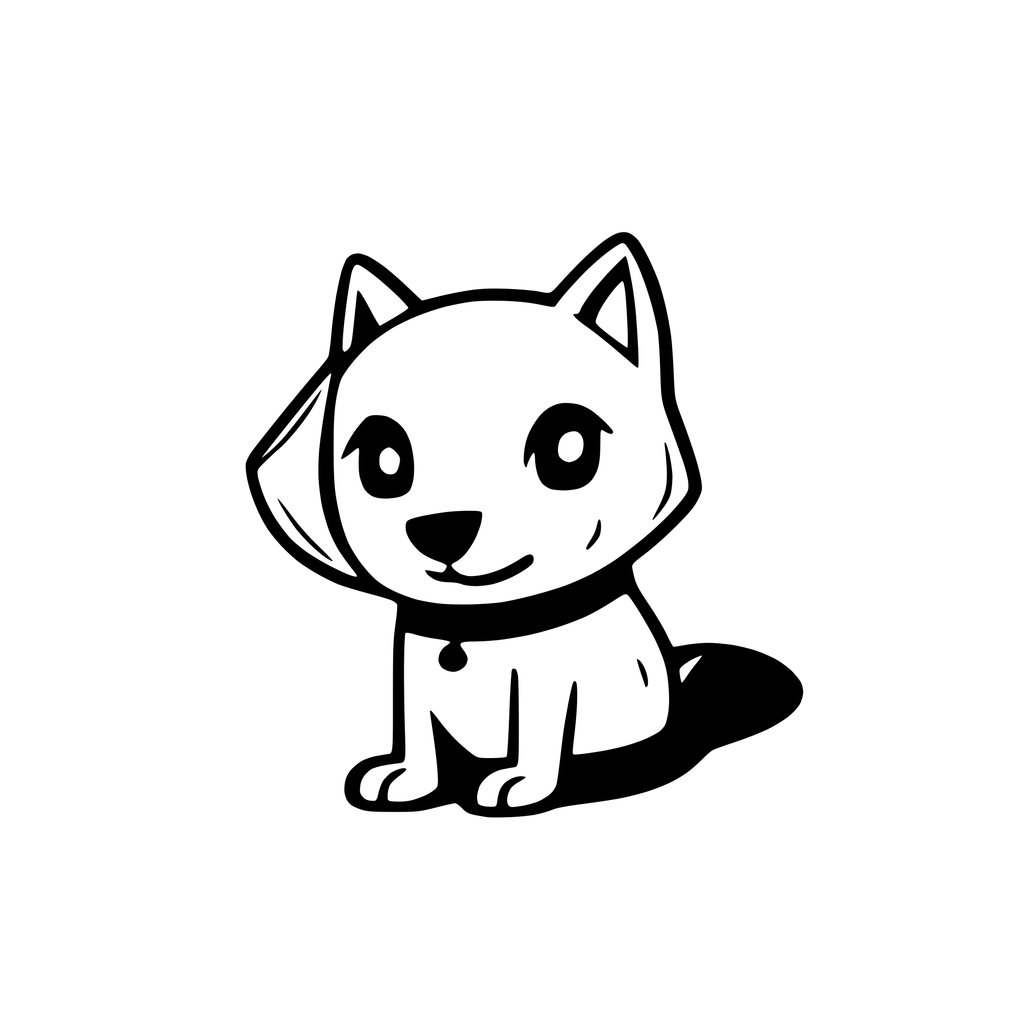AI-generated SVG of a dog with wagging tail