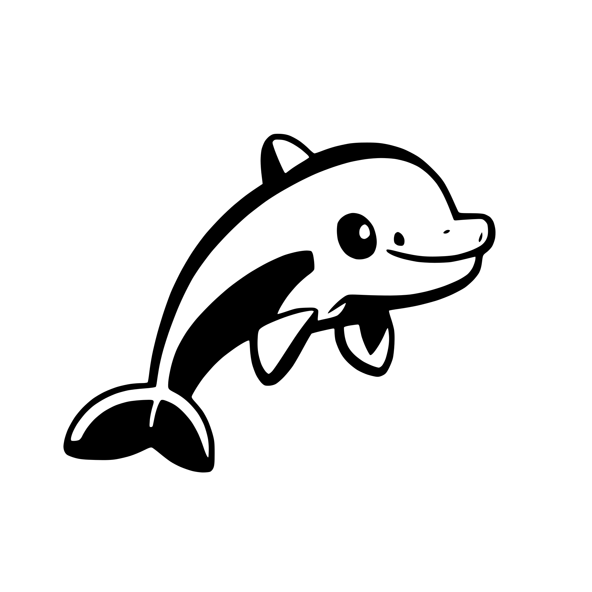 AI-generated SVG of 'Dolphin. Cute.'