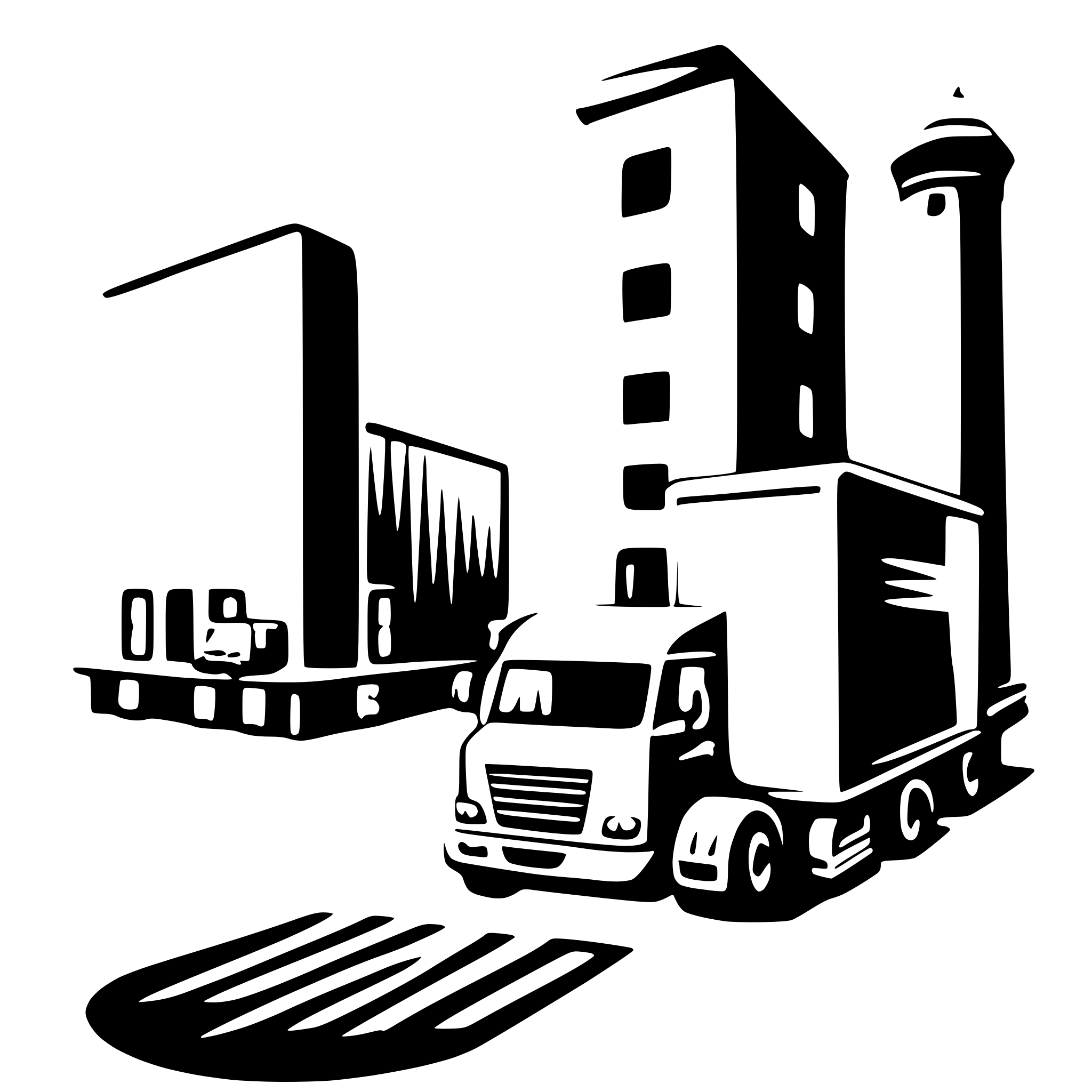 AI-generated SVG of a warehouse a-class with couple of trucks around AI-generated SVG of a warehouse a-class with couple of trucks around