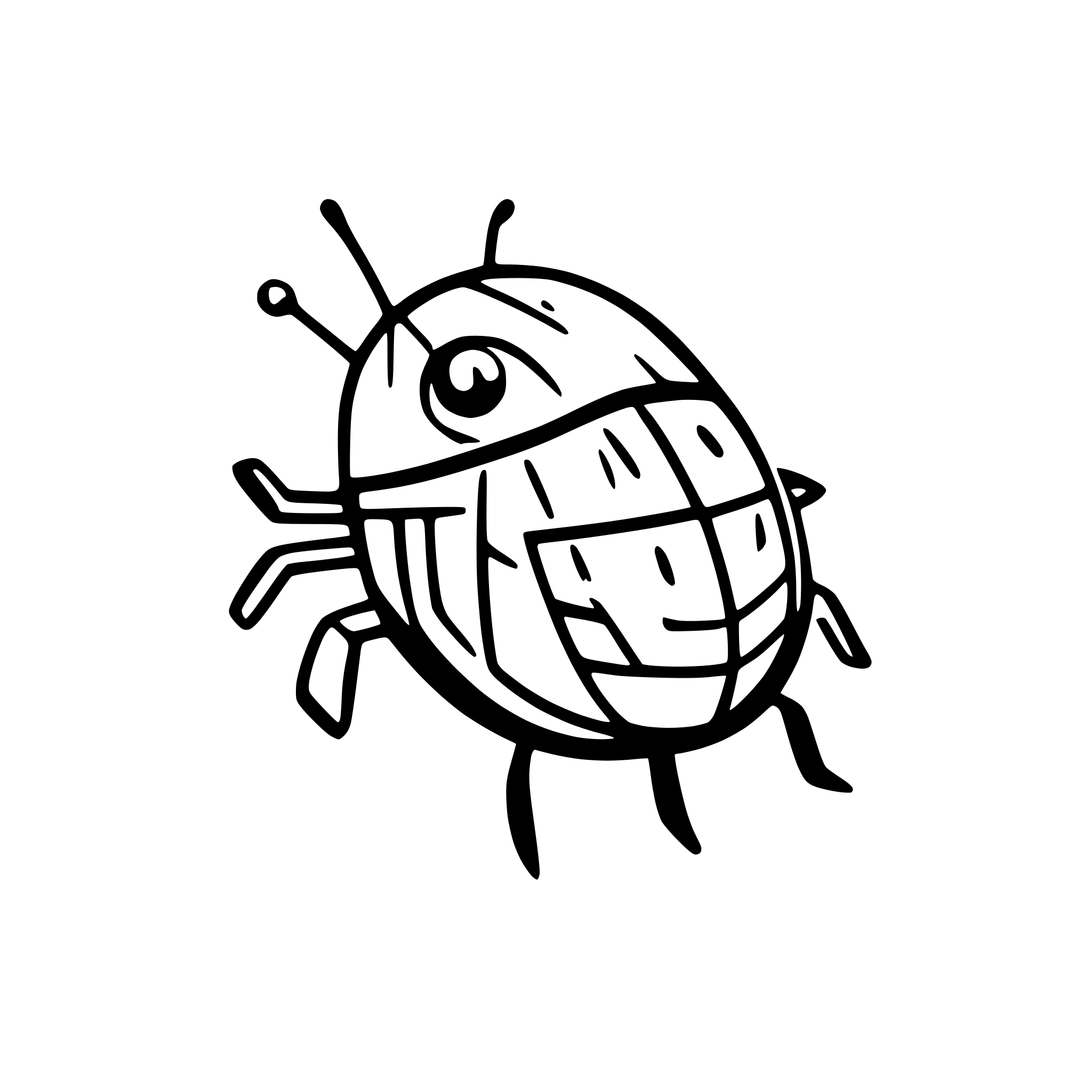 AI-generated SVG of 'scary running beetle'