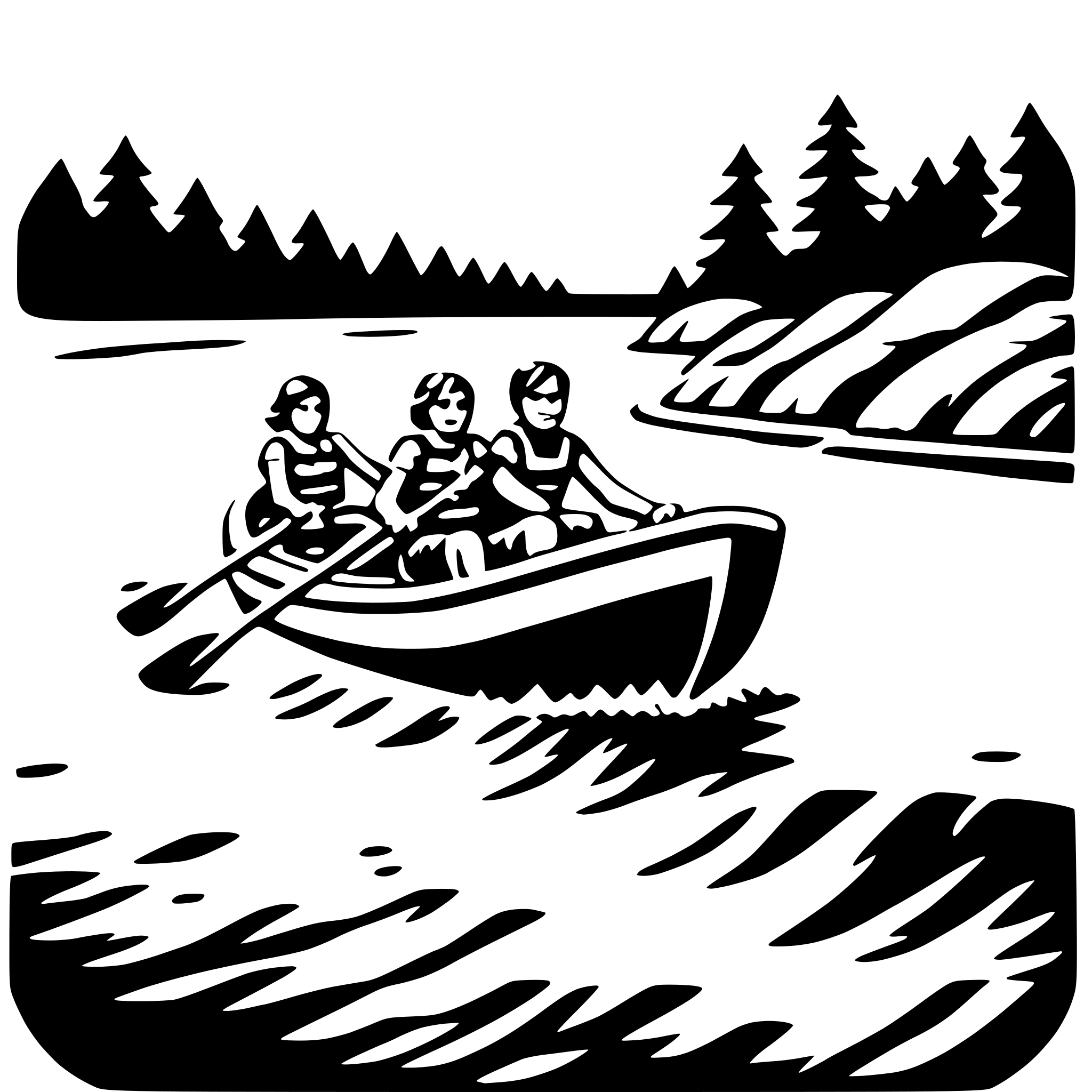 AI-generated SVG of a rafting down rapids