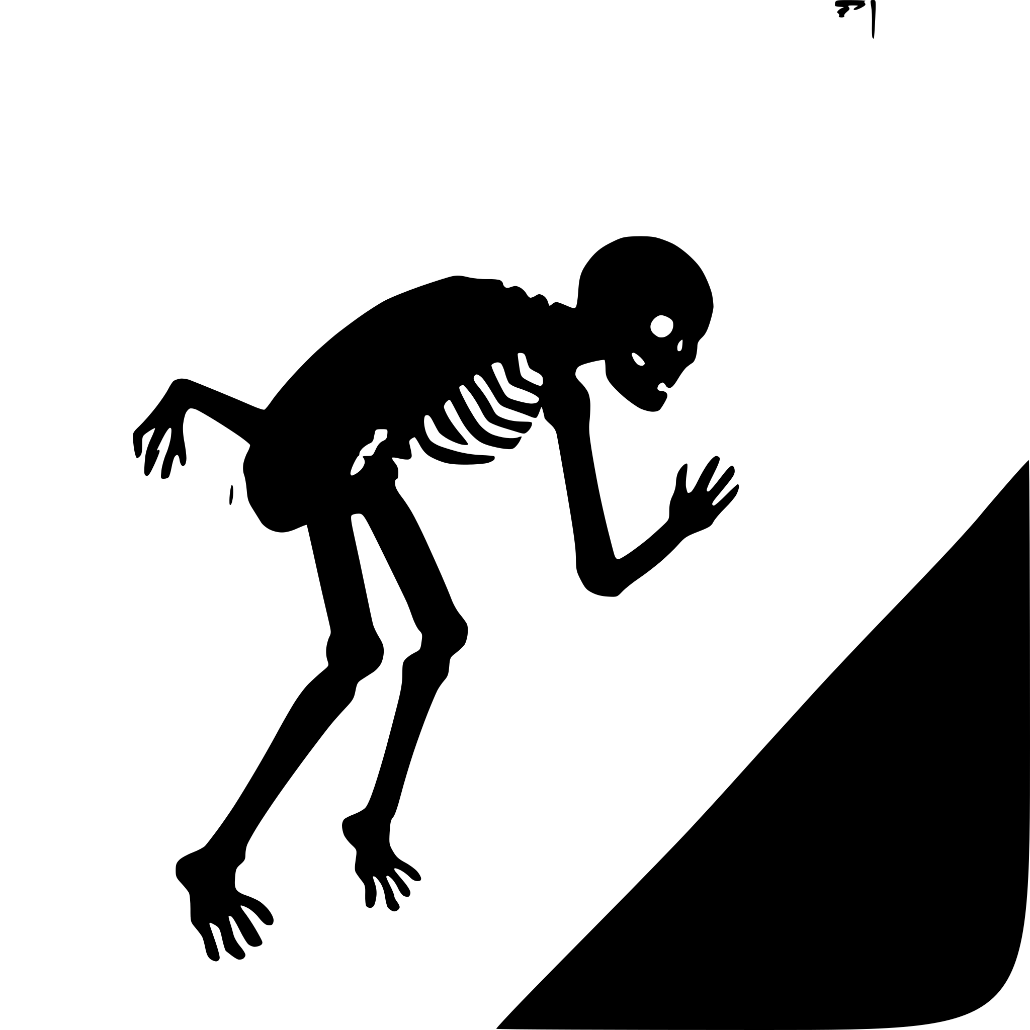 AI-generated SVG of a Skeleton crawling up wall