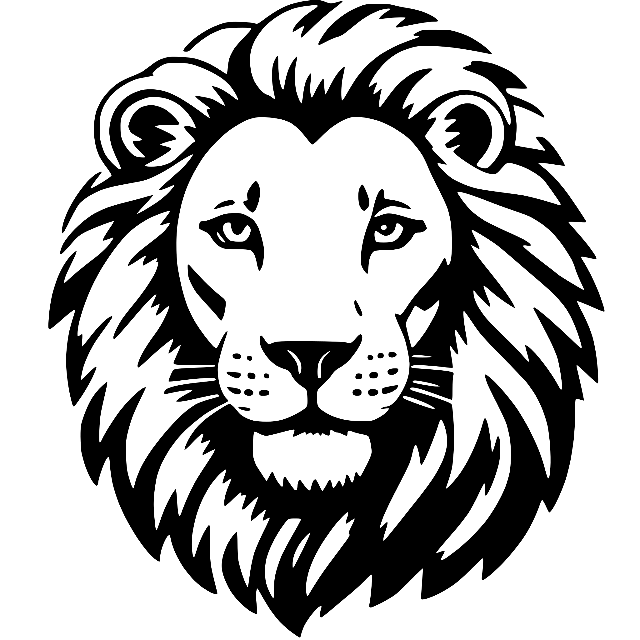 AI-generated SVG of 'lion with mane'