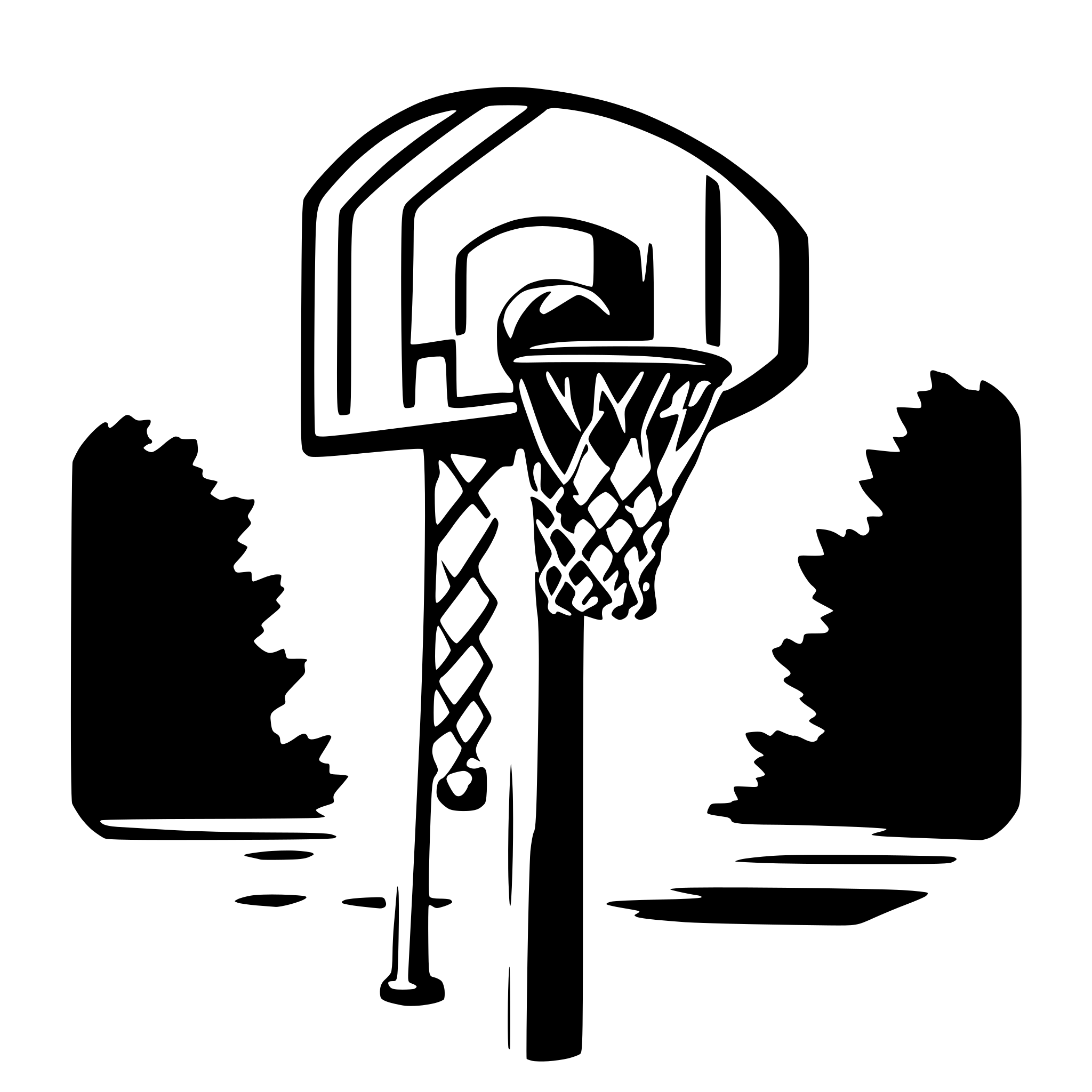 AI-generated SVG of 'Basketball hoop with a glitter bow'