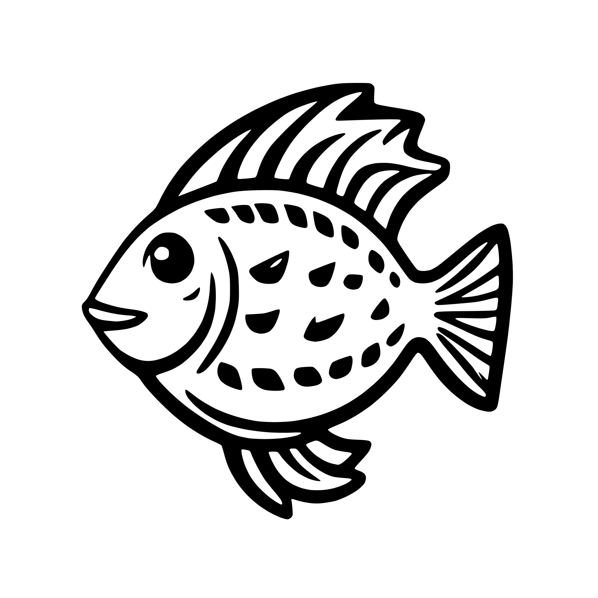 AI-generated SVG of a happy exotic fish for use as modern logo