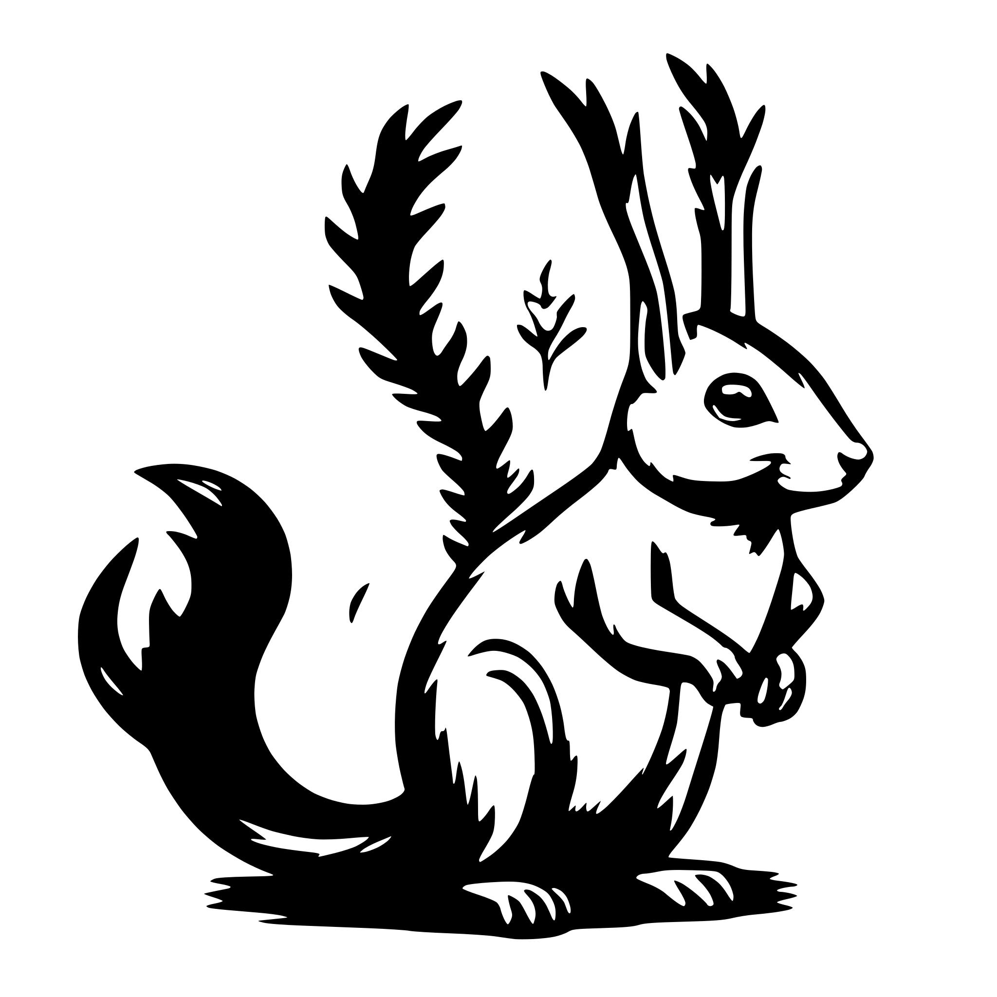 AI-generated SVG of 'squirrel with big antlers'