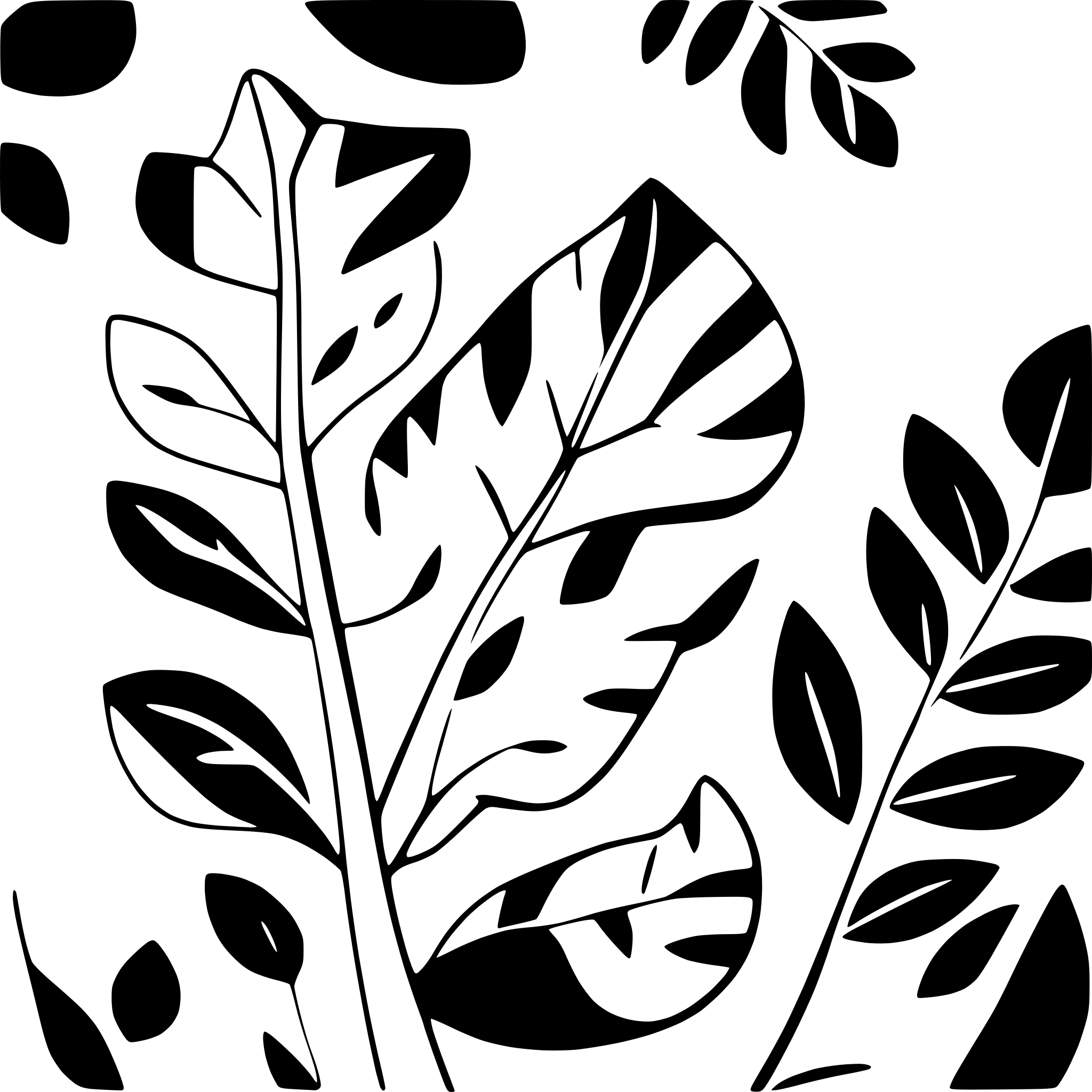 AI-generated SVG of 'fern leaves with spirals'