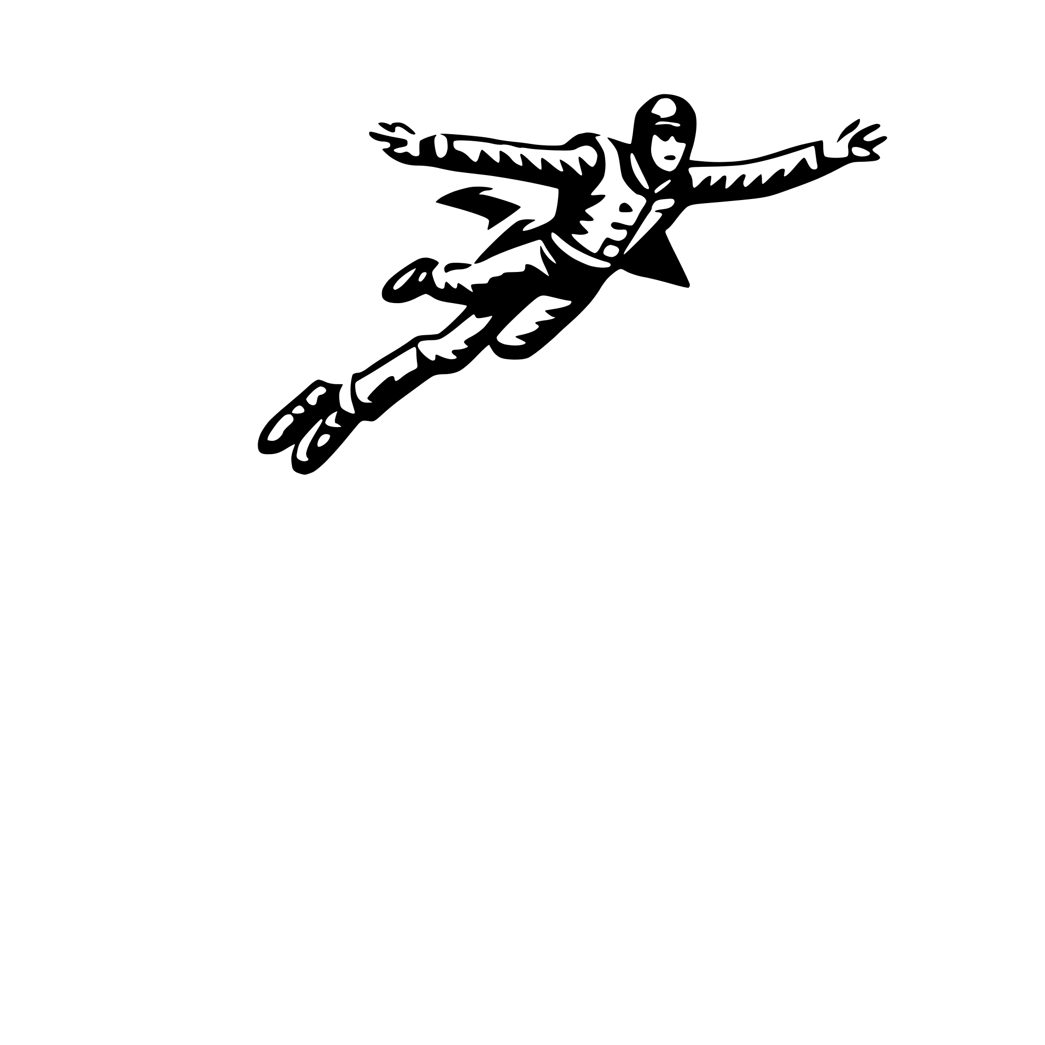 AI-generated SVG of 'skydiver in freefall'