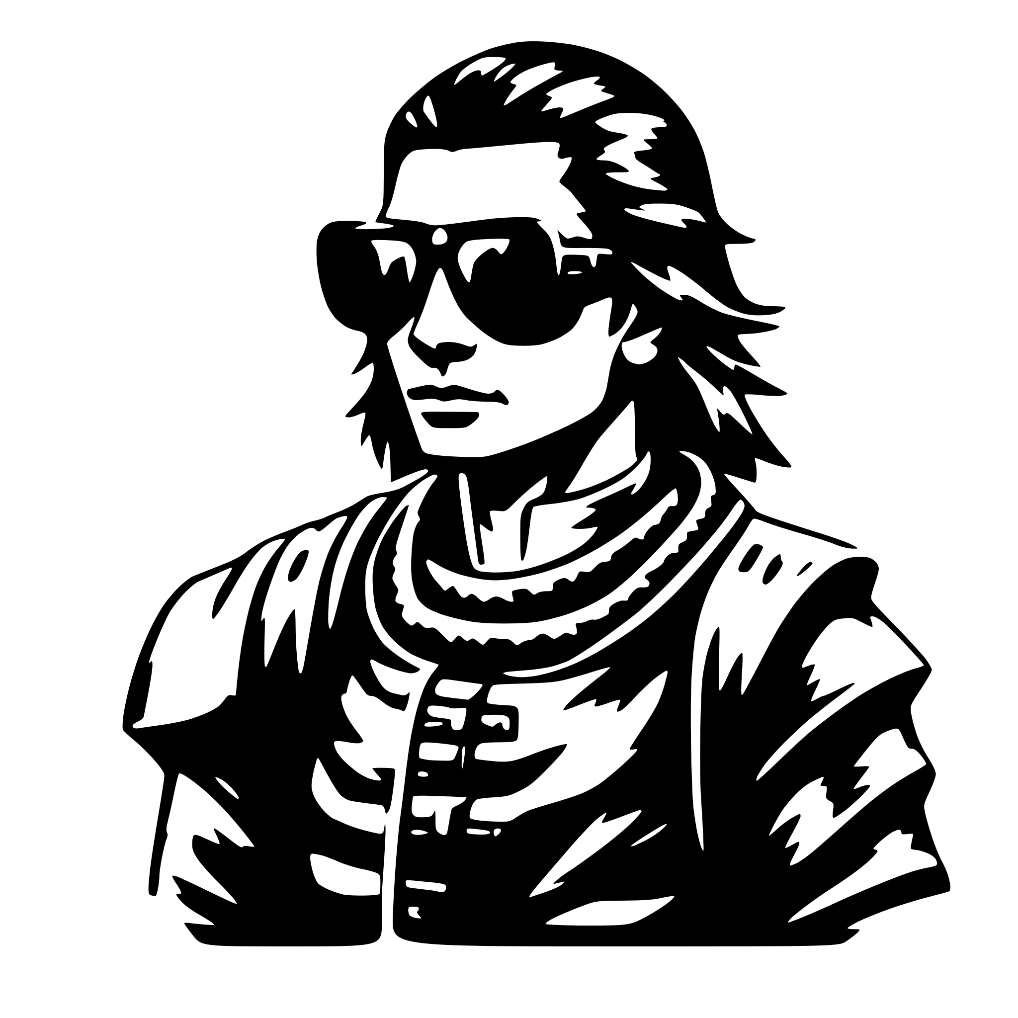 AI-generated SVG of a samurai with sun glasses on