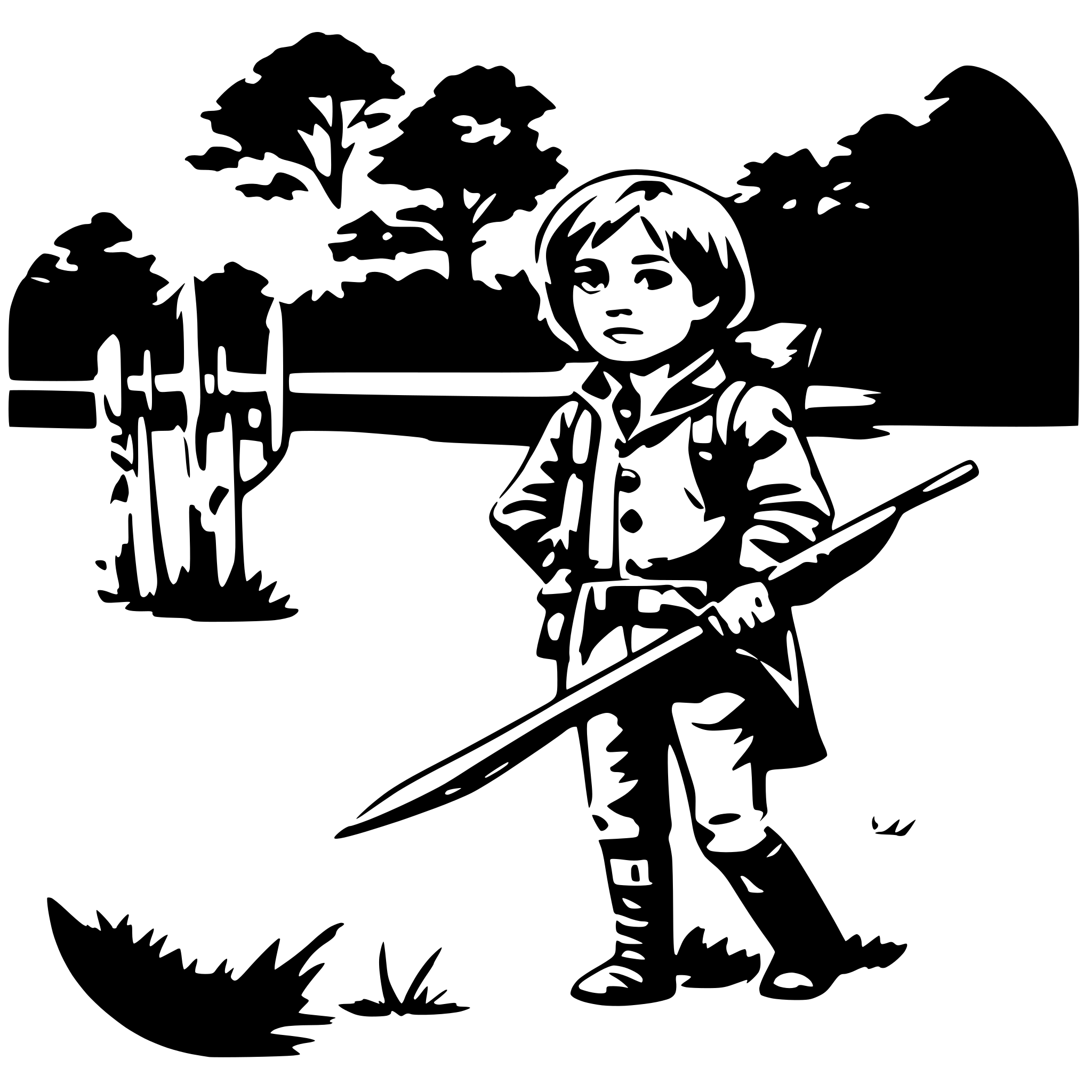 AI-generated SVG of 'i little boy hunting'