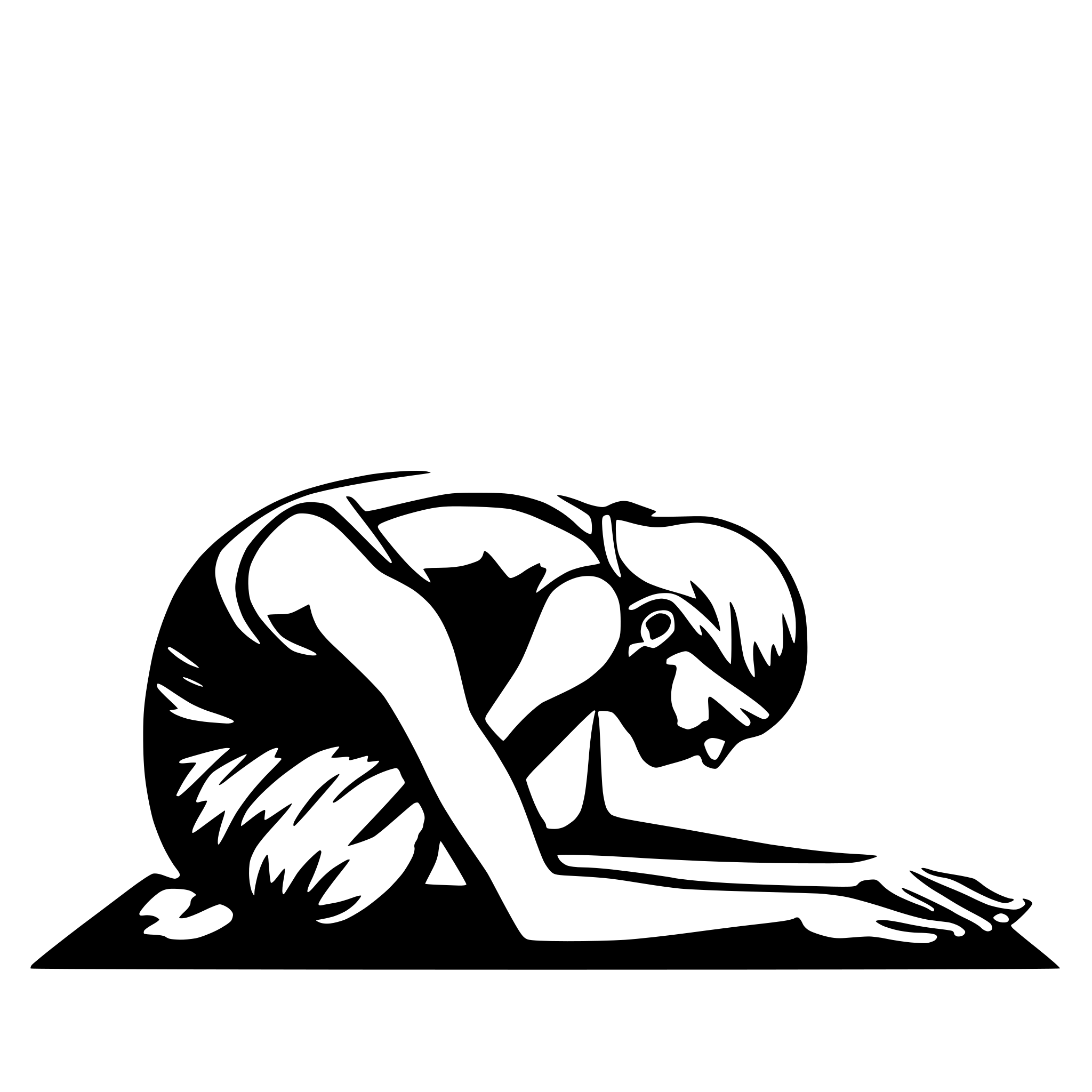 AI-generated SVG of a yoga downdog