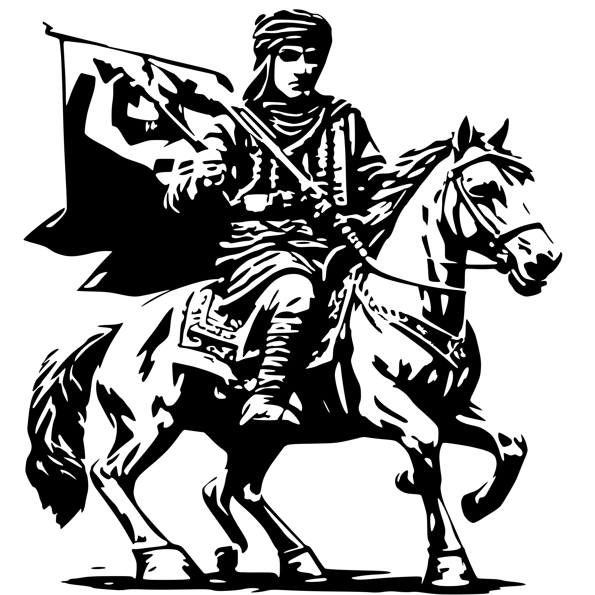 AI-generated SVG of a A Pashtun Tribal Man Riding Horse while holding a triangle shaped flag in one hand and an AK47 Kalashnikov in other hand AI-generated SVG of a A Pashtun Tribal Man Riding Horse while holding a triangle shaped flag in one hand and an AK47 Kalashnikov in other hand