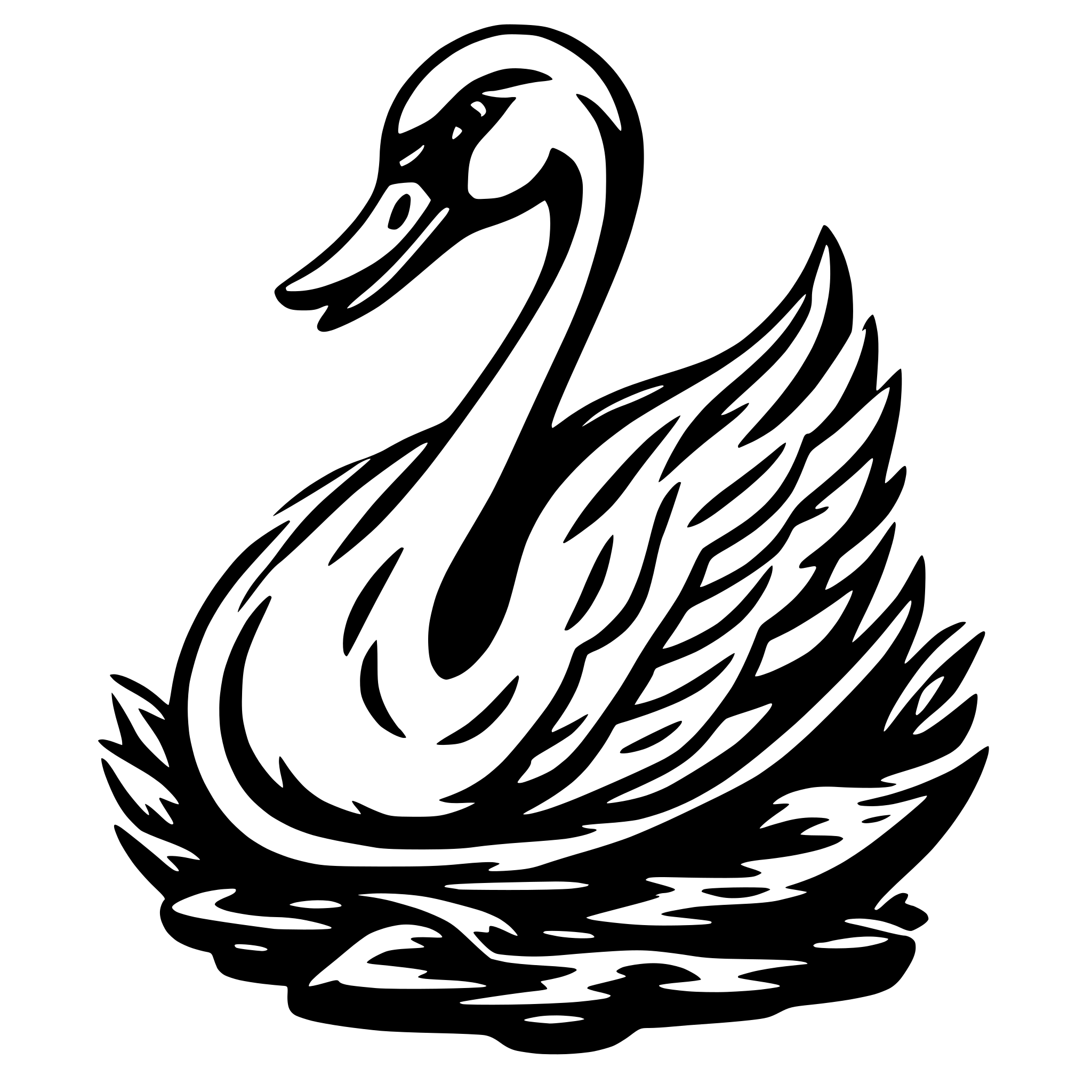 AI-generated SVG of a SWAN CREATIVE WOOD CARVING