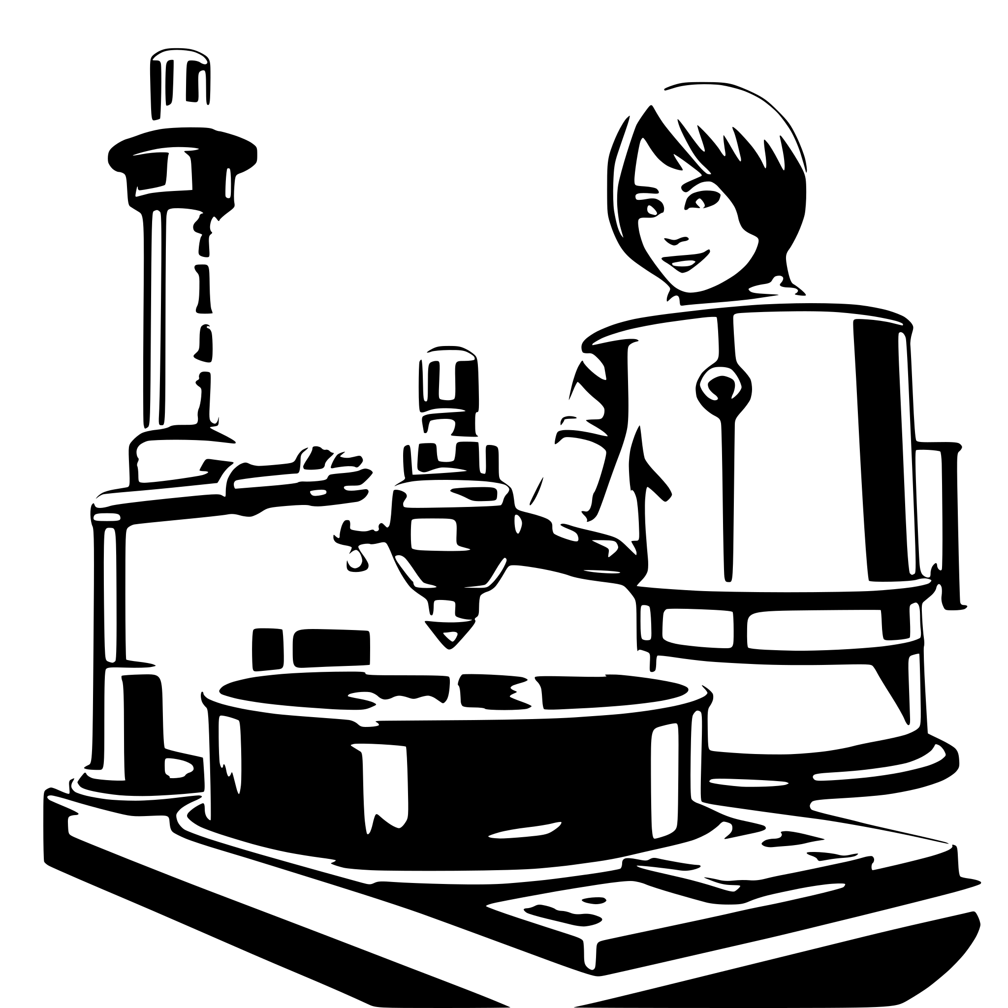 AI-generated SVG of 'curing mchine process'