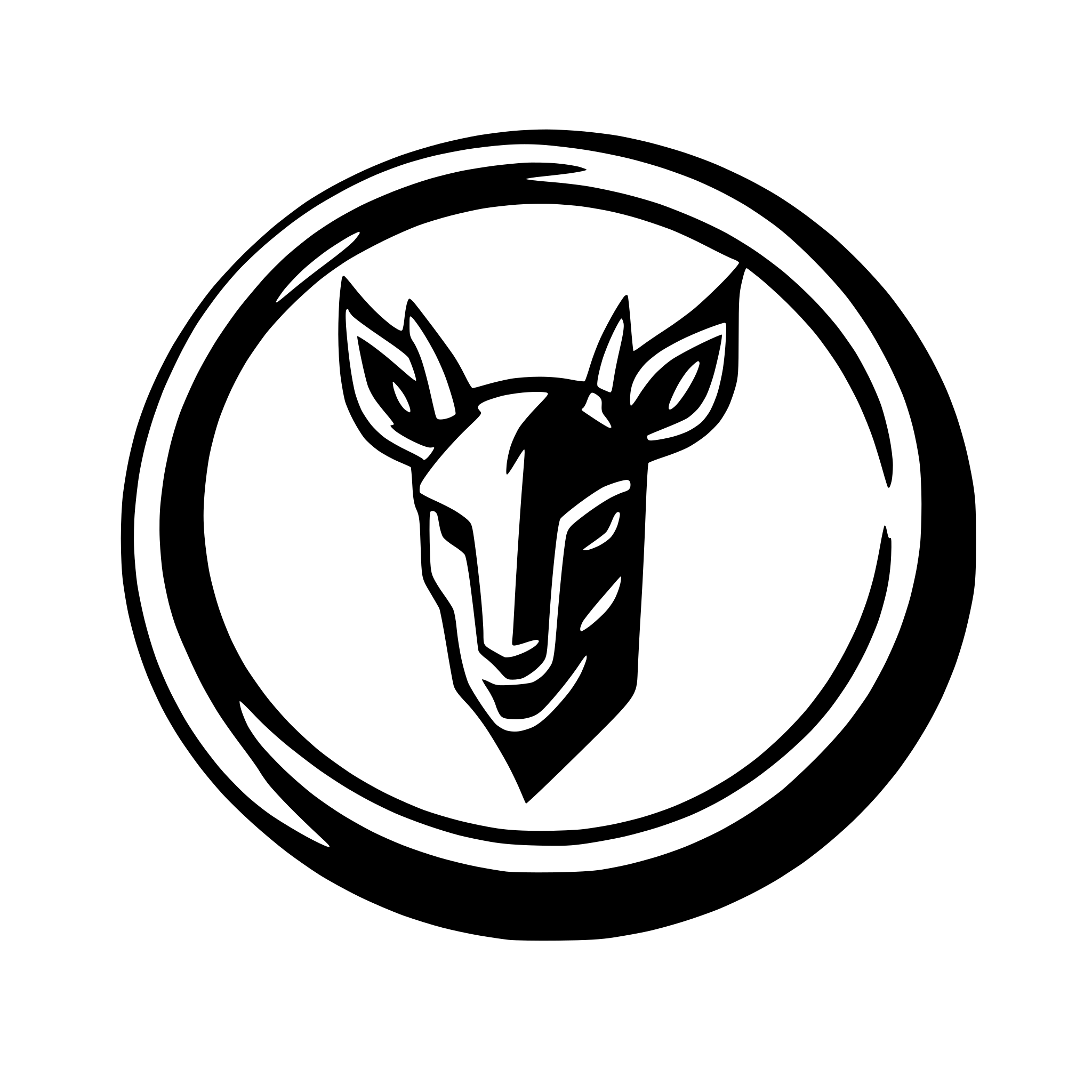 AI-generated SVG of a gazelle head silhouette inside a circle