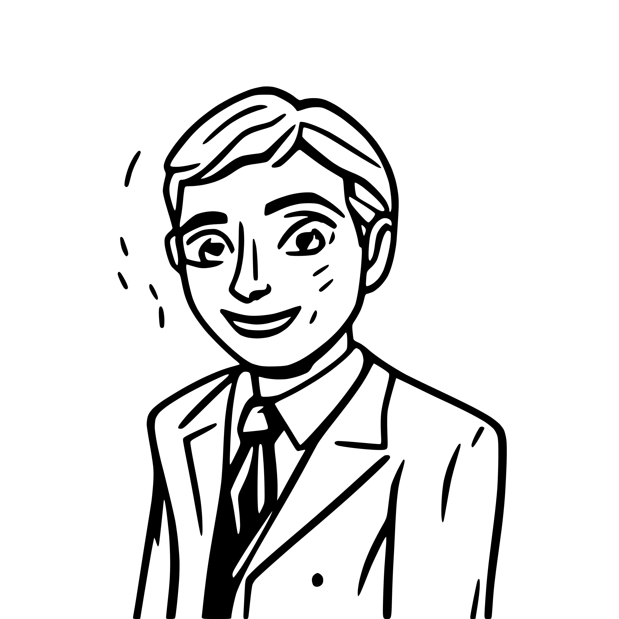 AI-generated SVG of a A doodle-style line art of a business executive man standing under the sun, sweating, with visible heat waves rising, wiping his forehead with a handkerchief; simple monochrome outline, minimal detail, clear smooth paths, no fill colors, on white background, optimized for SVG animation.