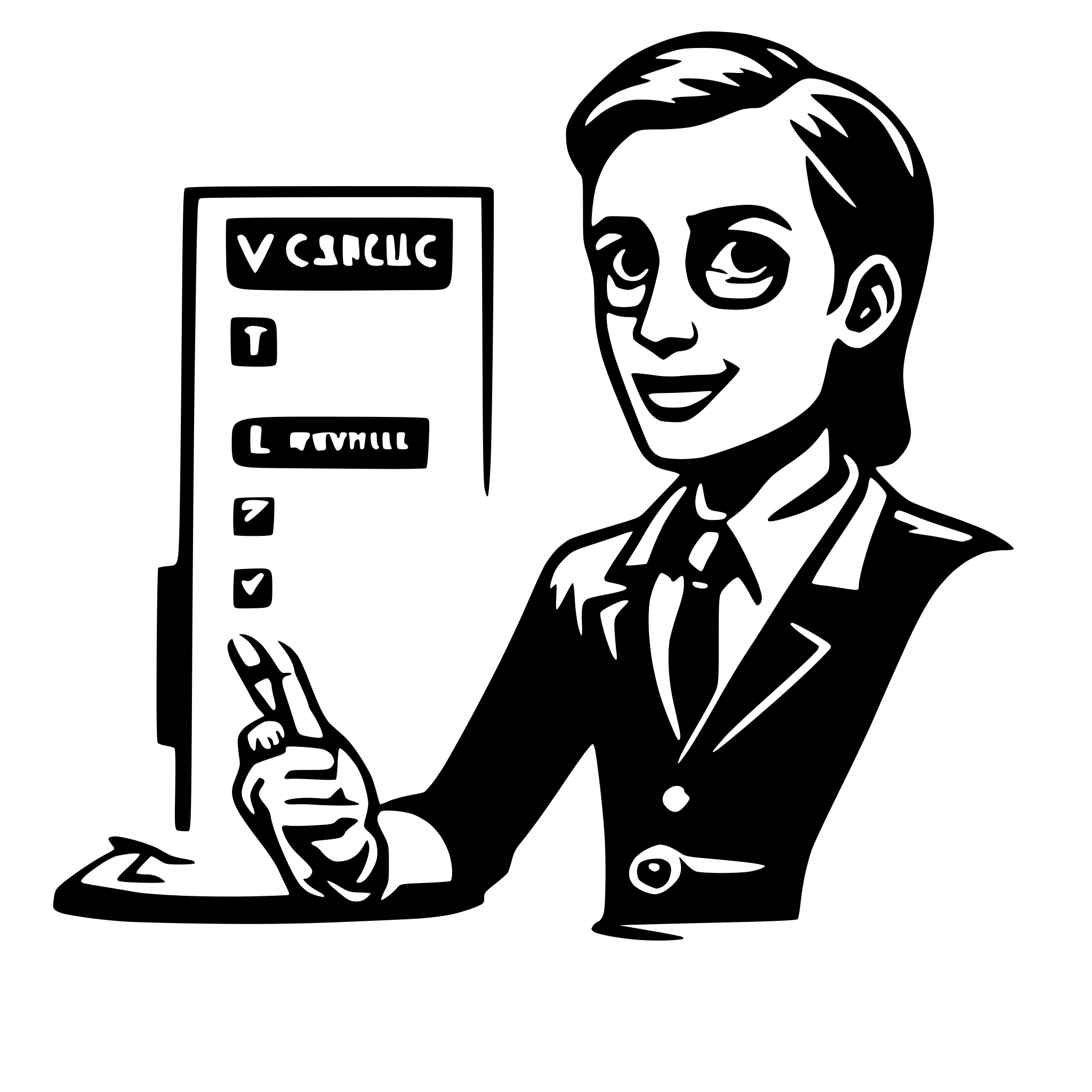 AI-generated SVG of a talking cv
