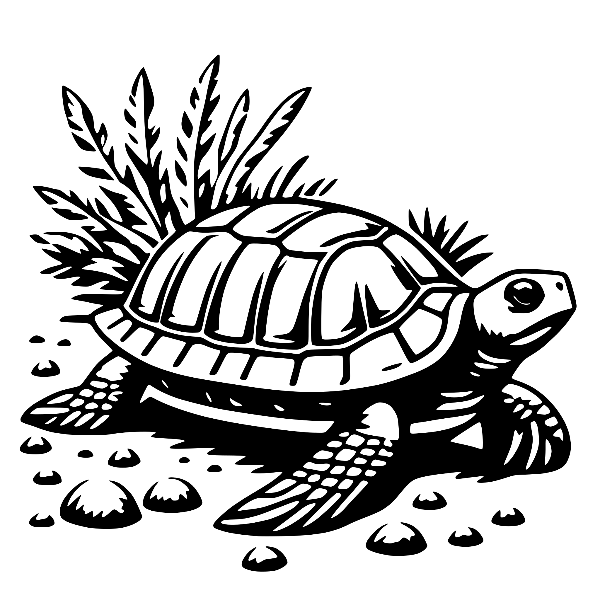 AI-generated SVG of a turtle and seaweed