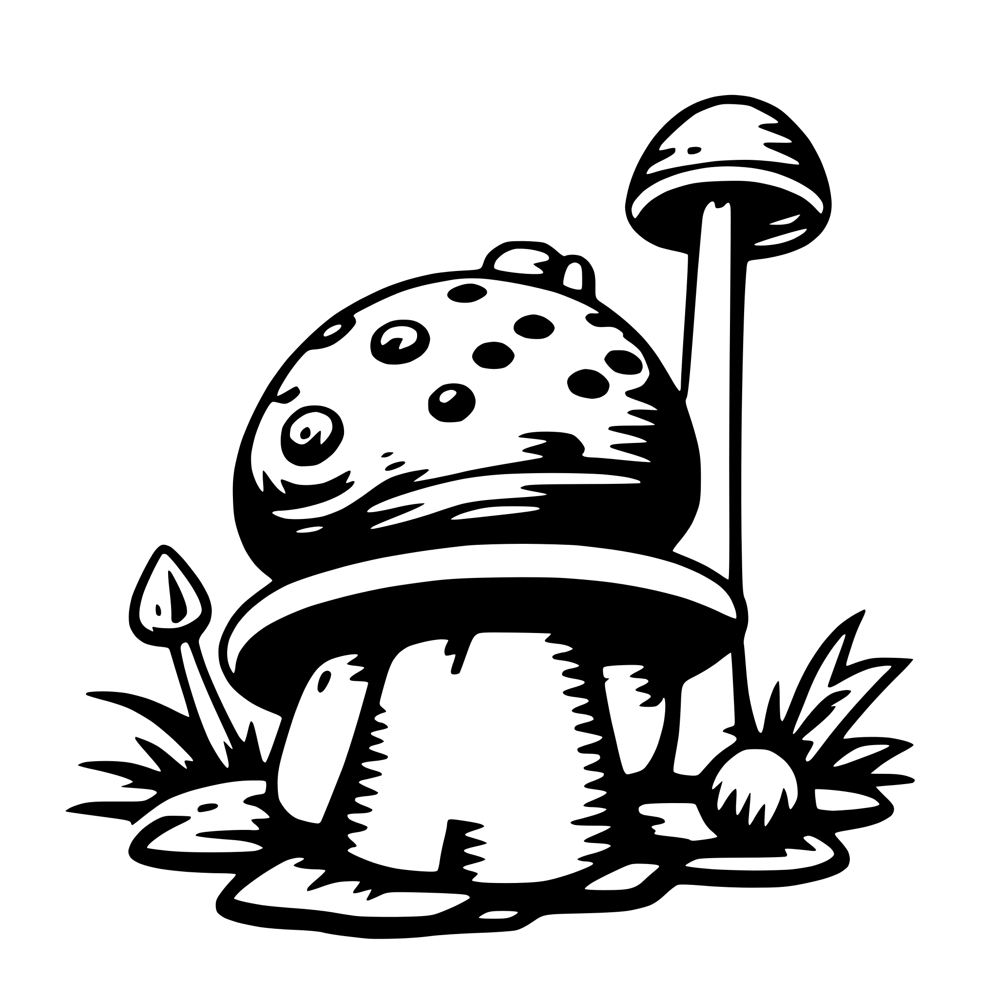 AI-generated SVG of 'snail on mushroom'