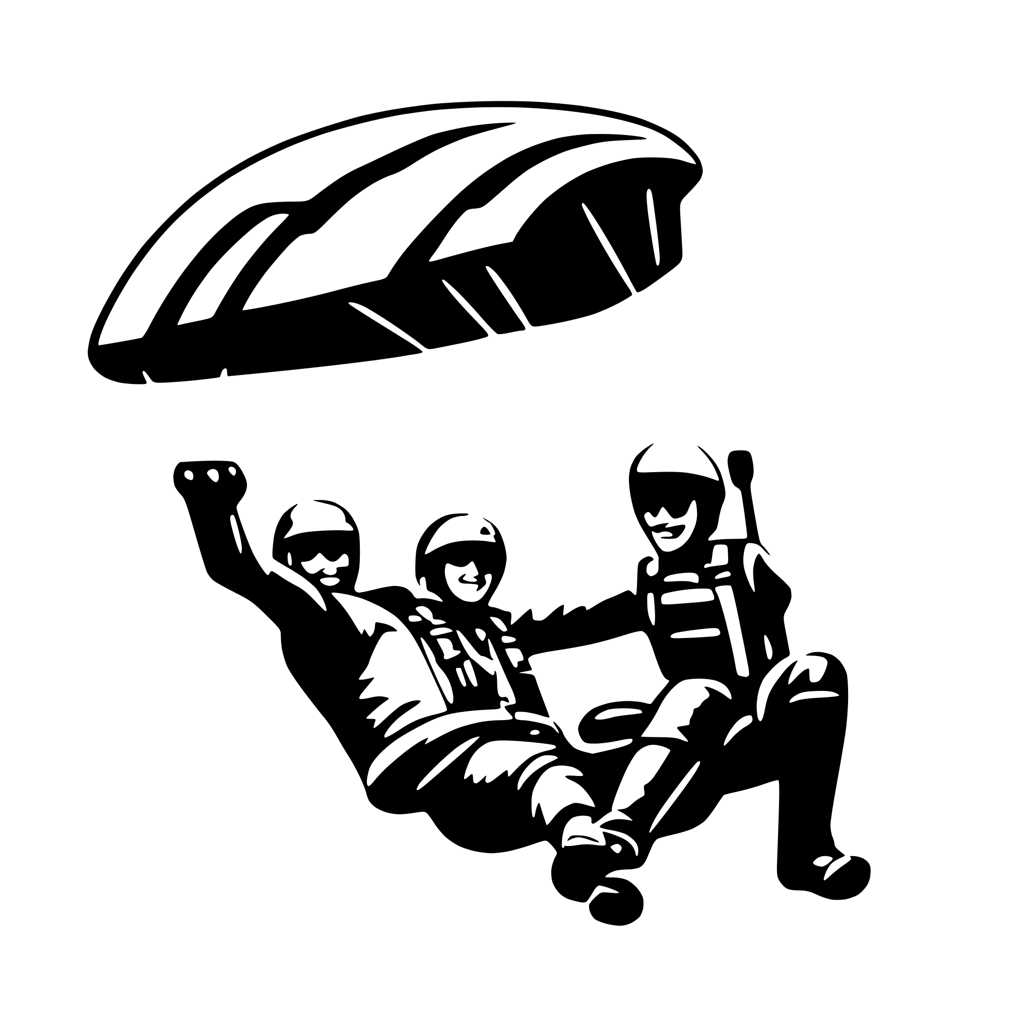AI-generated SVG of a tandem paraglider