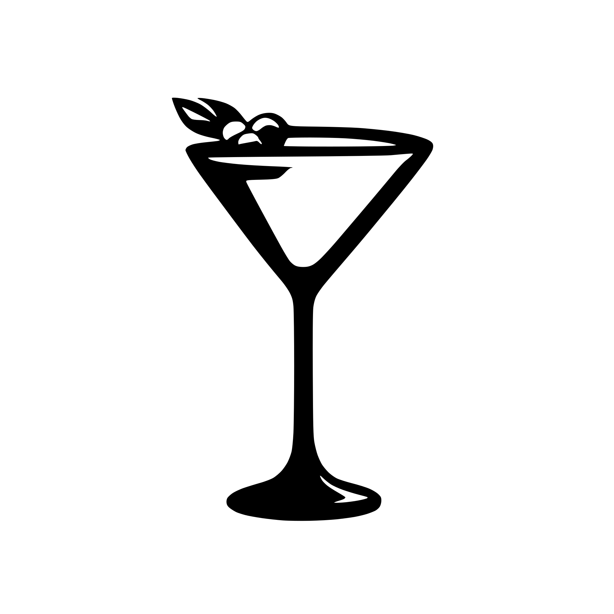 AI-generated SVG of a A minimalist black silhouette of a martini glass with a thin stem and wide triangular bowl, filled with liquid. A cocktail pick with an olive is placed diagonally inside the glass. The background is textured light gray with a subtle concrete or marble effect. The design is clean, modern, and elegant, resembling an icon or vector graphic