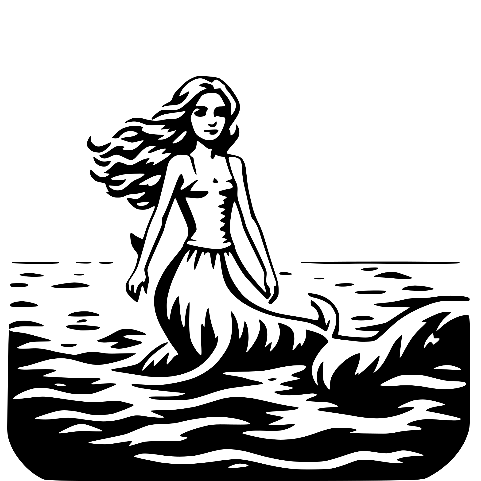AI-generated SVG of 'mermaid and waves'