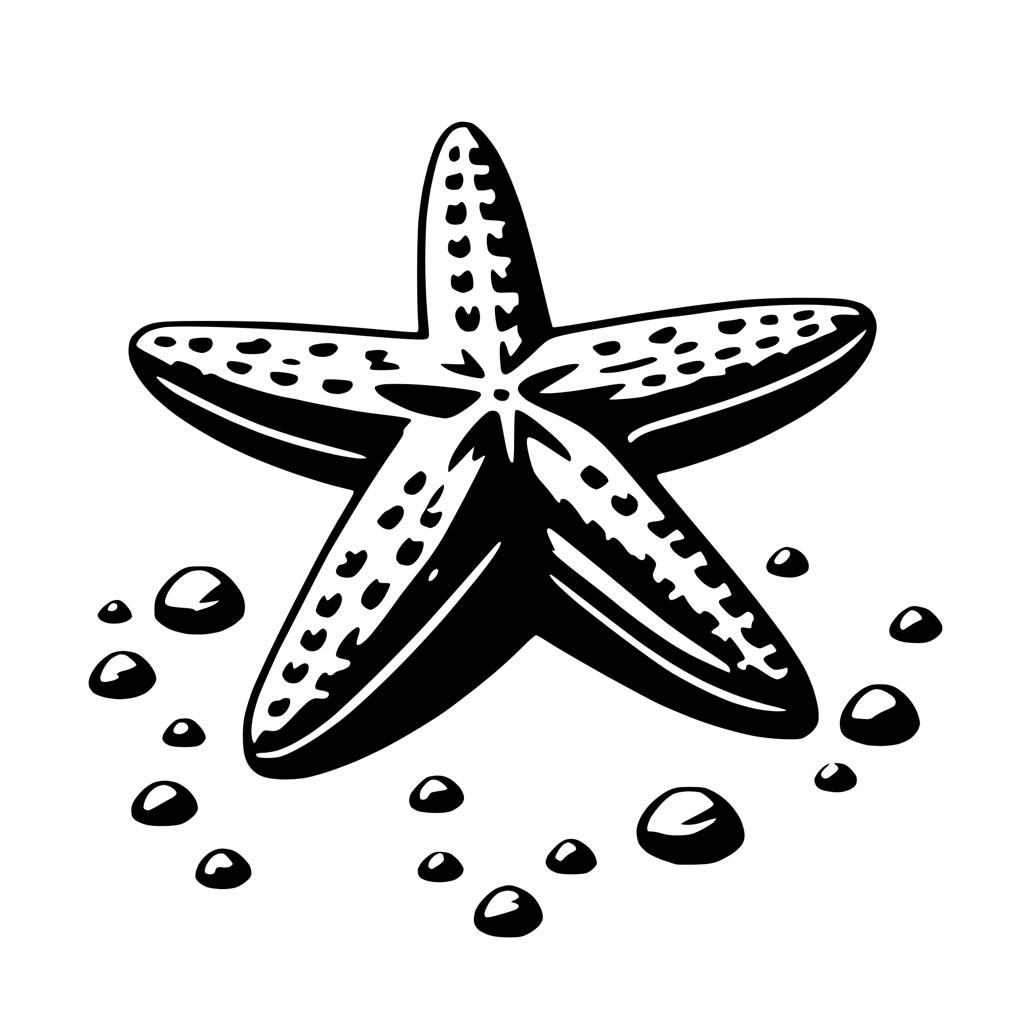 AI-generated SVG of a starfish on sand