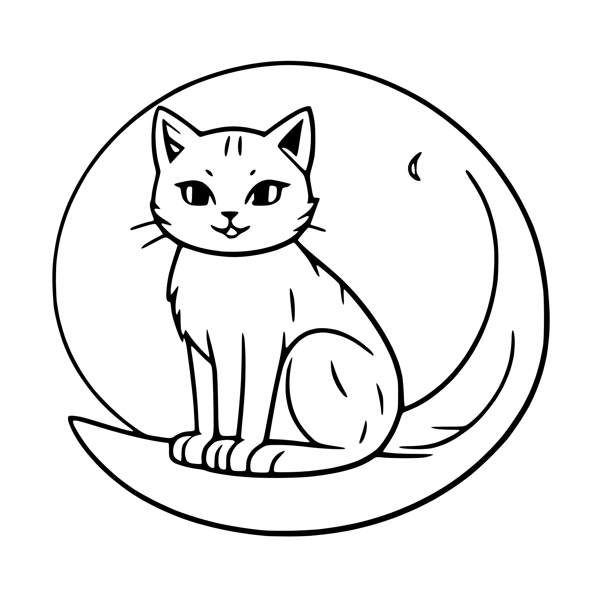 AI-generated SVG of a cat sitting on crescent moon