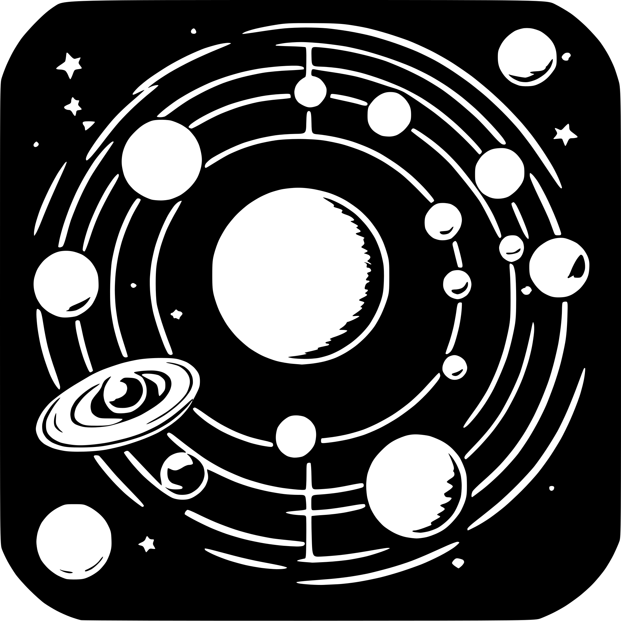 AI-generated SVG of 'solar system outline'
