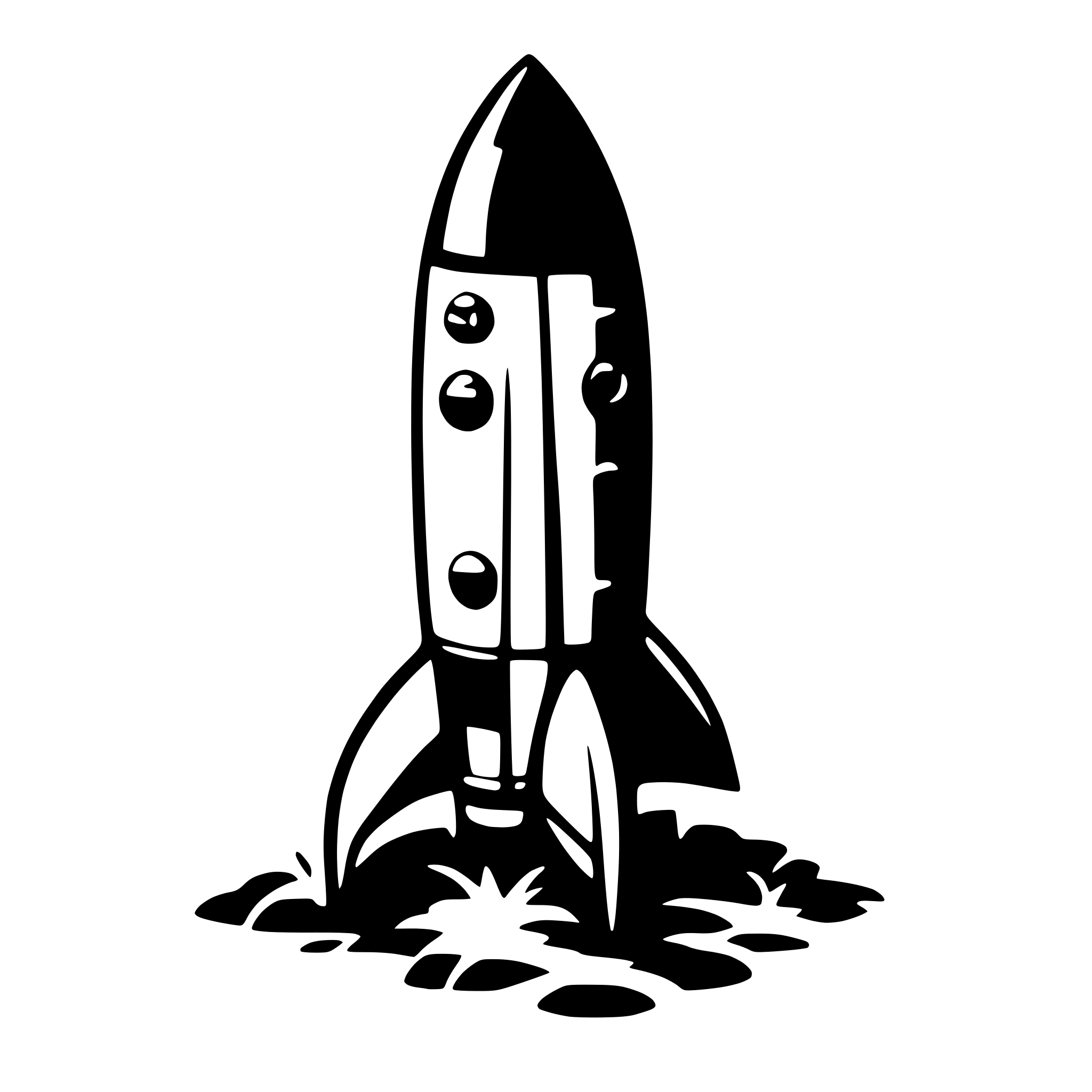 AI-generated SVG of 'cartoonish rocket'