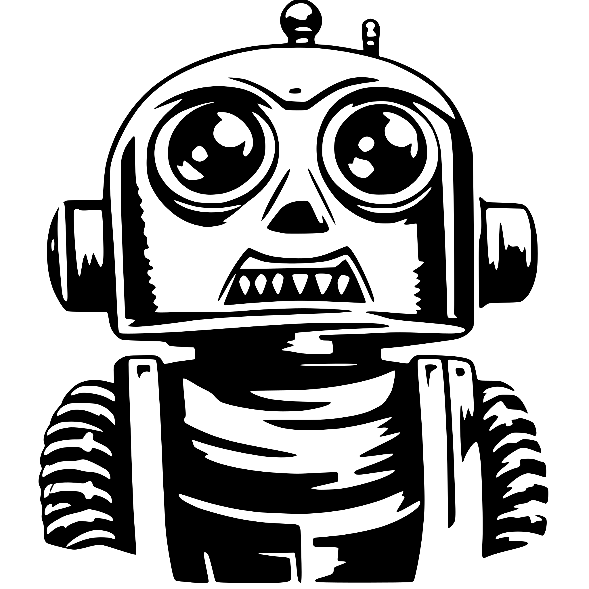 AI-generated SVG of a angry robot