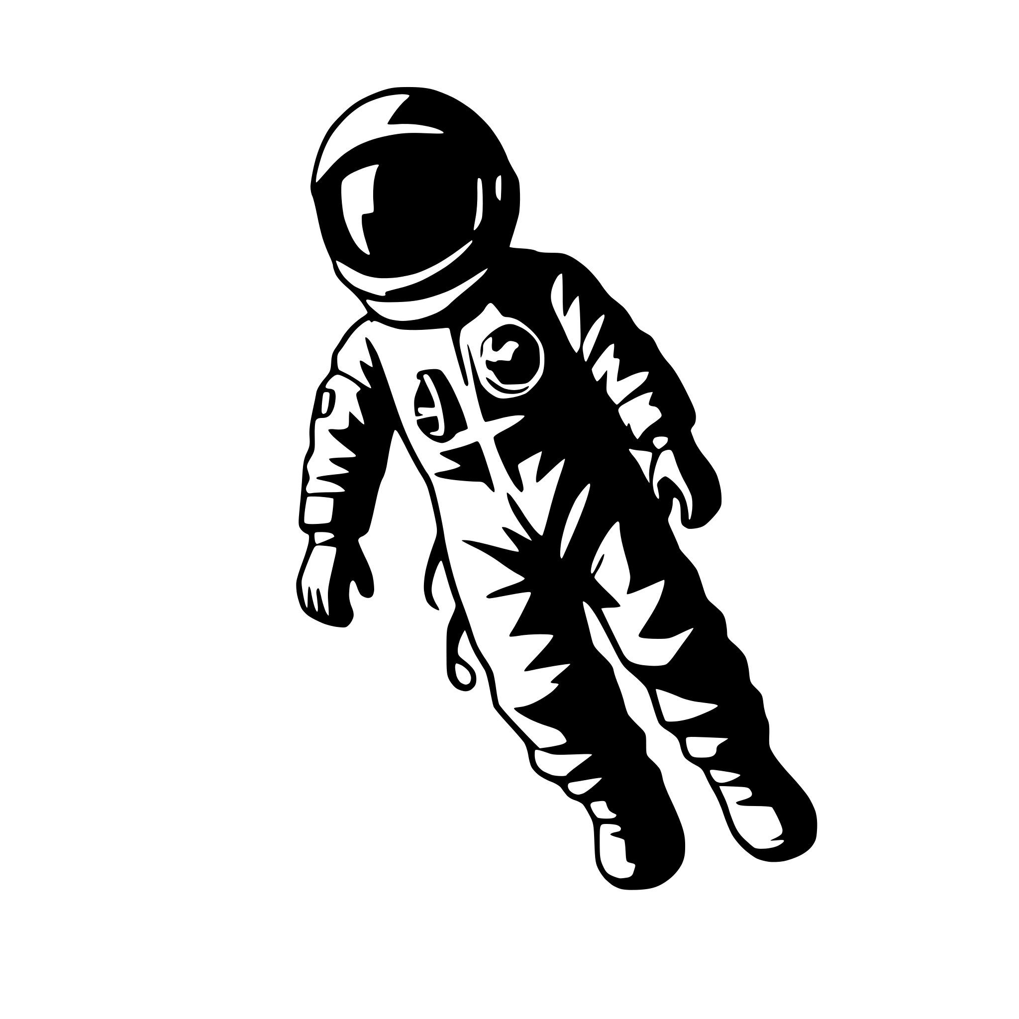 AI-generated SVG of a astronaut floating in space