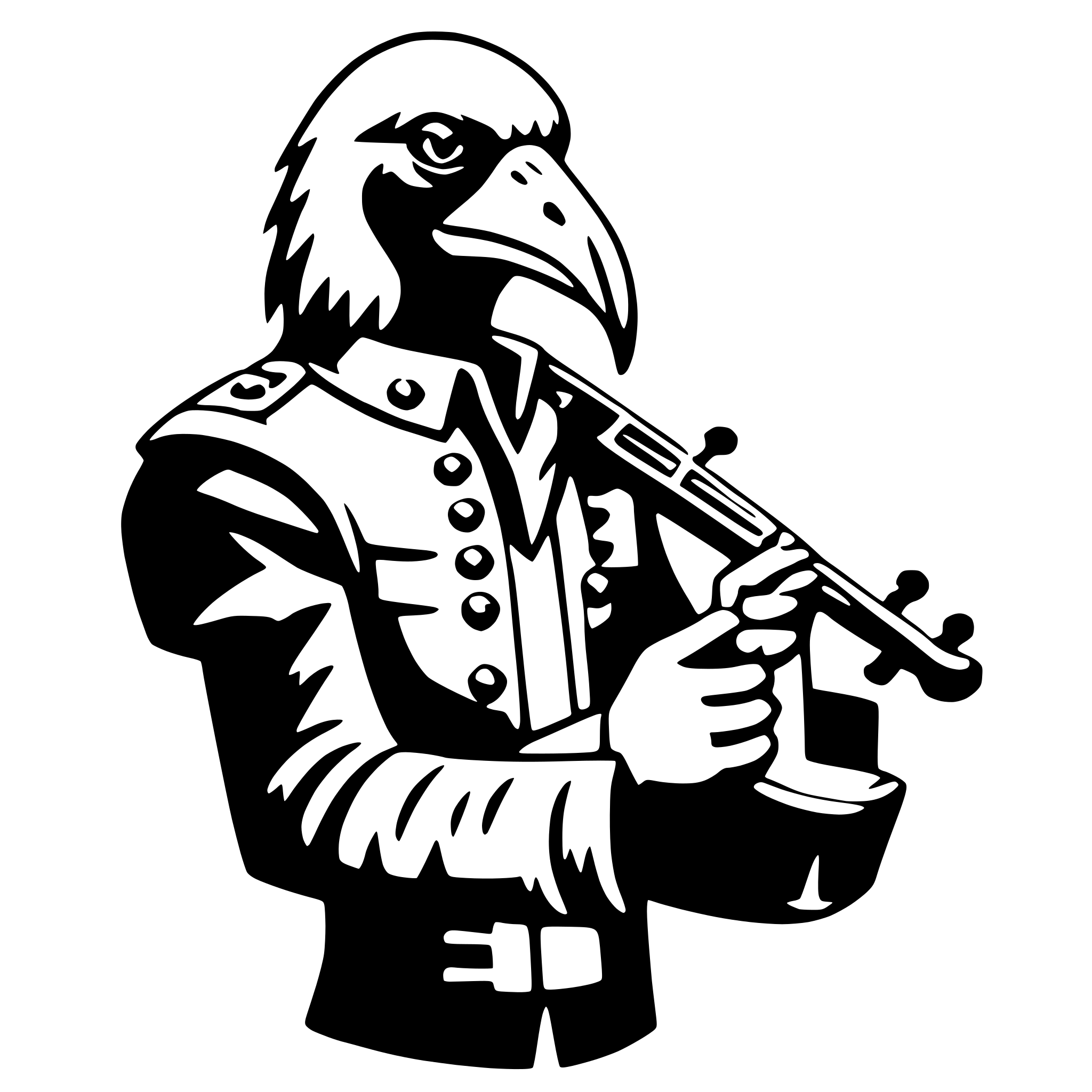AI-generated SVG of a vulture with violin